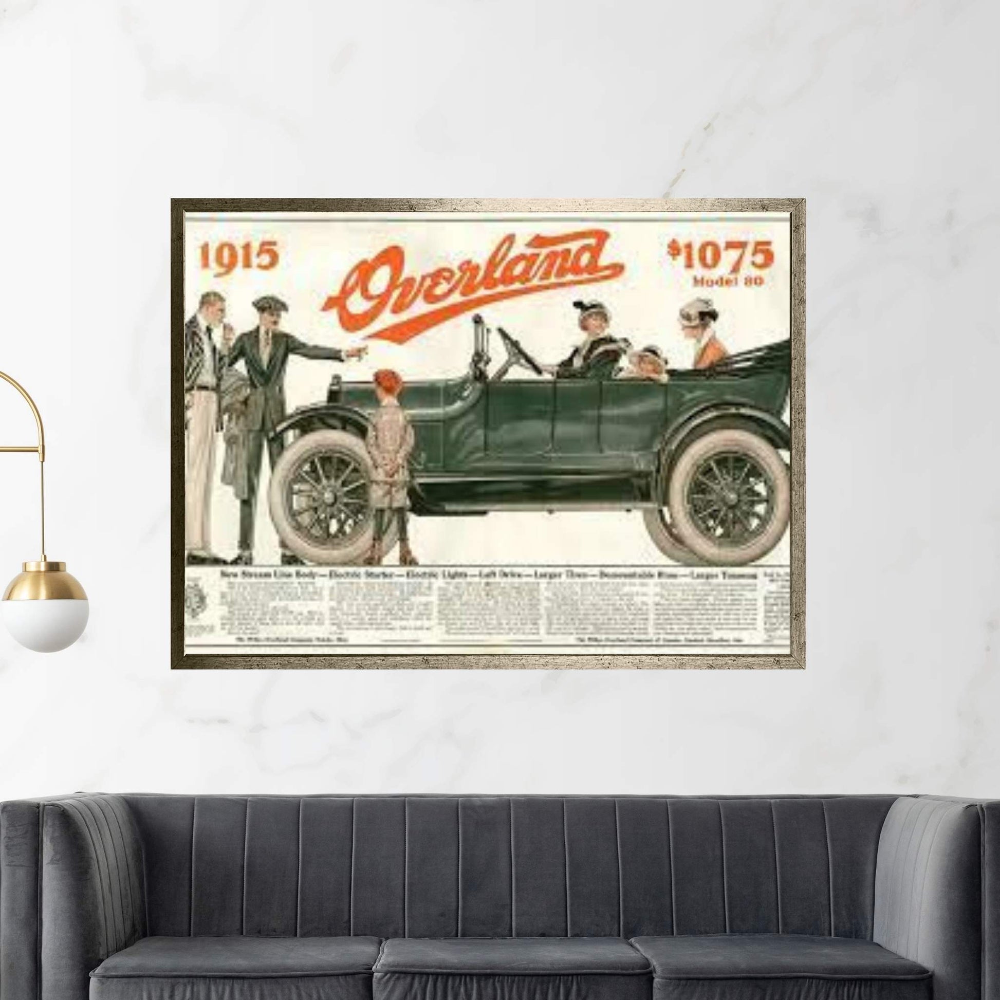 1910s Willys-Overland Magazine Advert Canvas Wall Art - Y Canvas