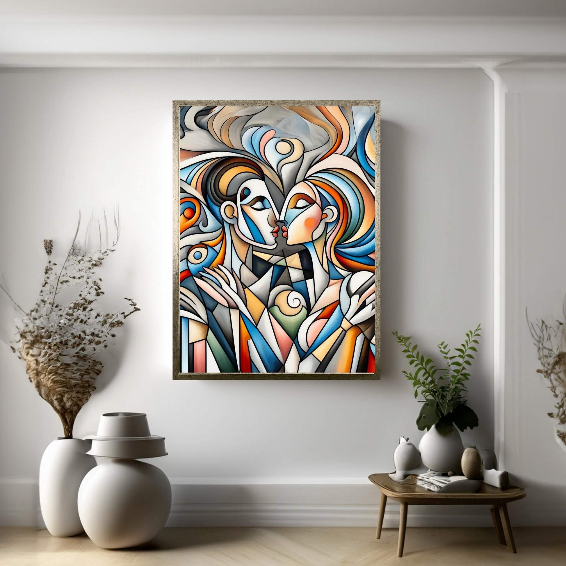 Love Couple Picasso Style Canvas Wall Art - Y Canvas