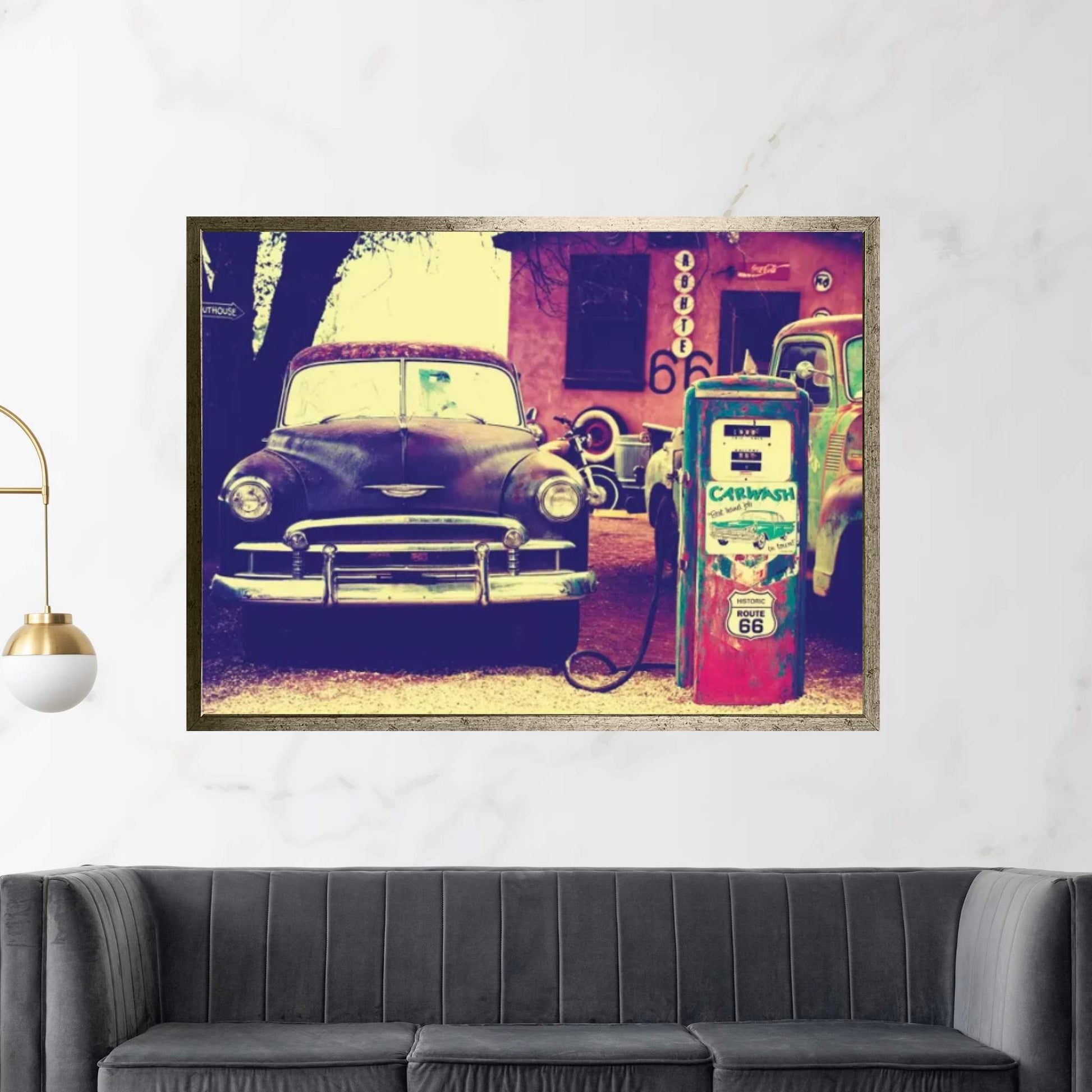 U.S. Route 66 Fill-Up Station Canvas Wall Art - Y Canvas