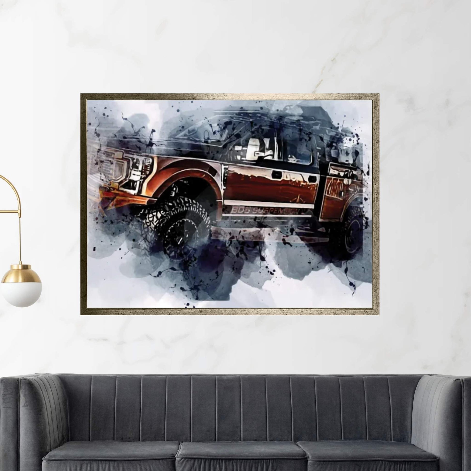 Ford F-350 Super Duty Crew Cab Exterior Golden Canvas Wall Art - Y Canvas