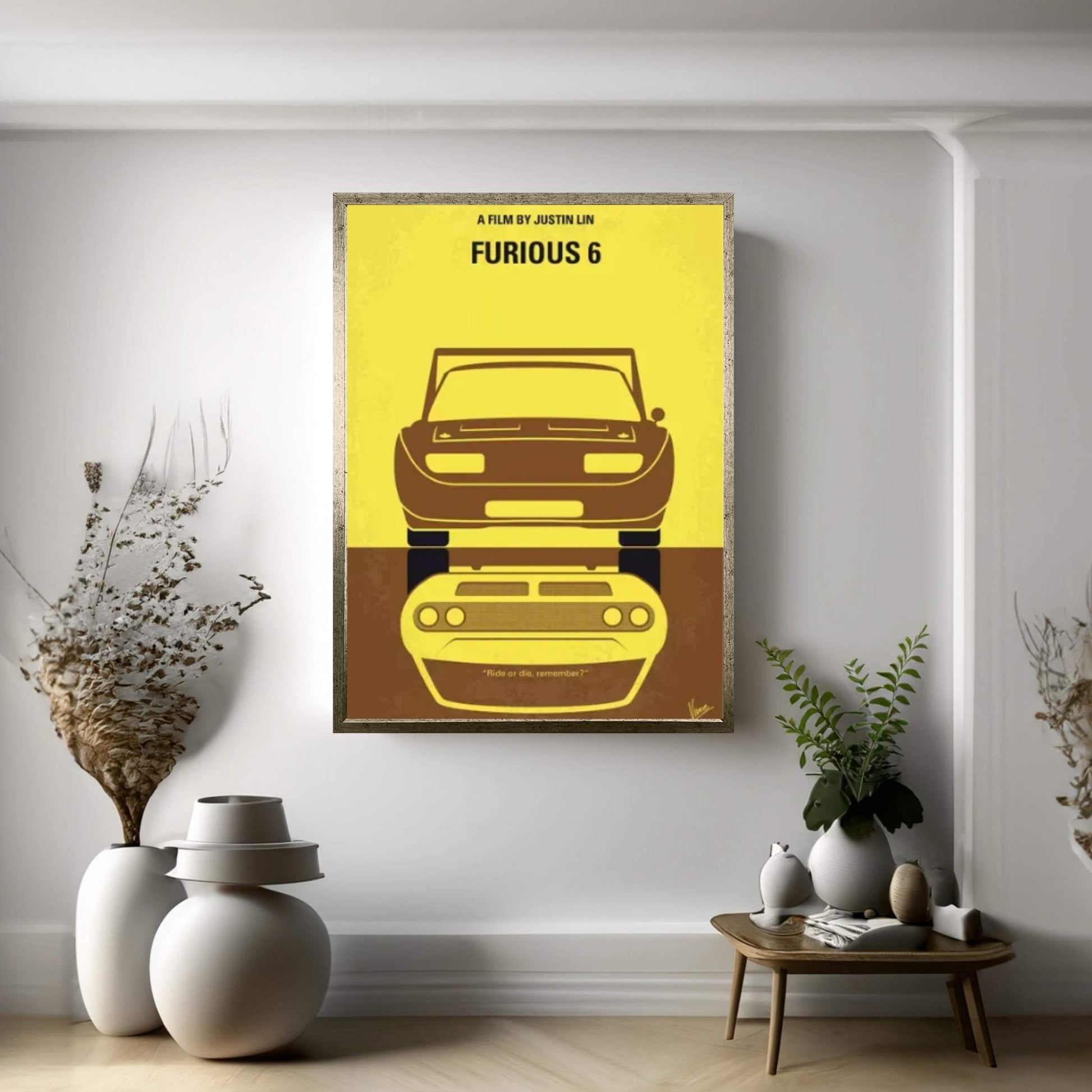 Furious 6 Minimal Movie Poster Canvas Wall Art - Y Canvas