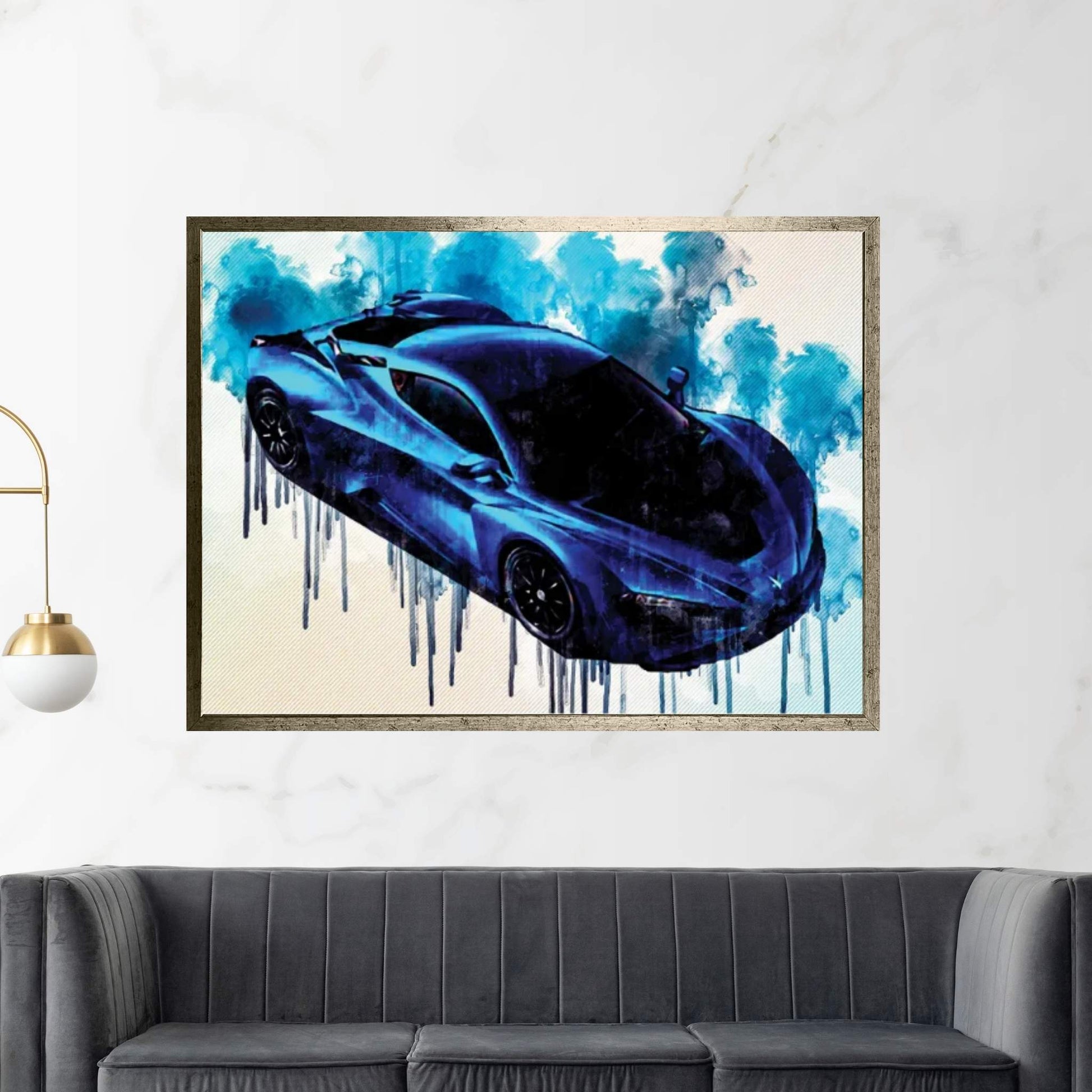 Arcfox-Gt Race Edition 2021 Hypercar Front View Blue Sports New Blue Supercar Canvas Wall Art - Y Canvas