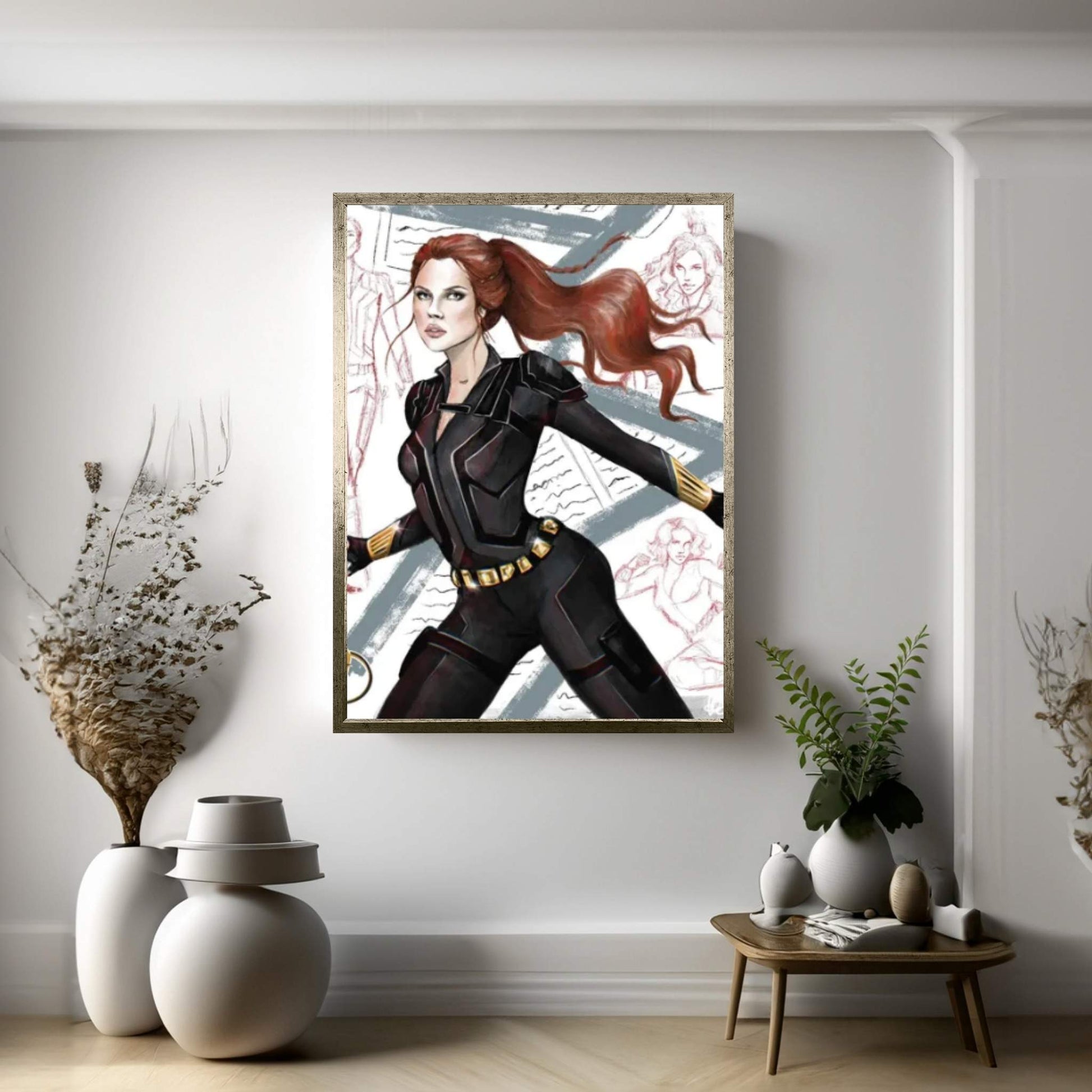 Black Widow Canvas Wall Art - Y Canvas