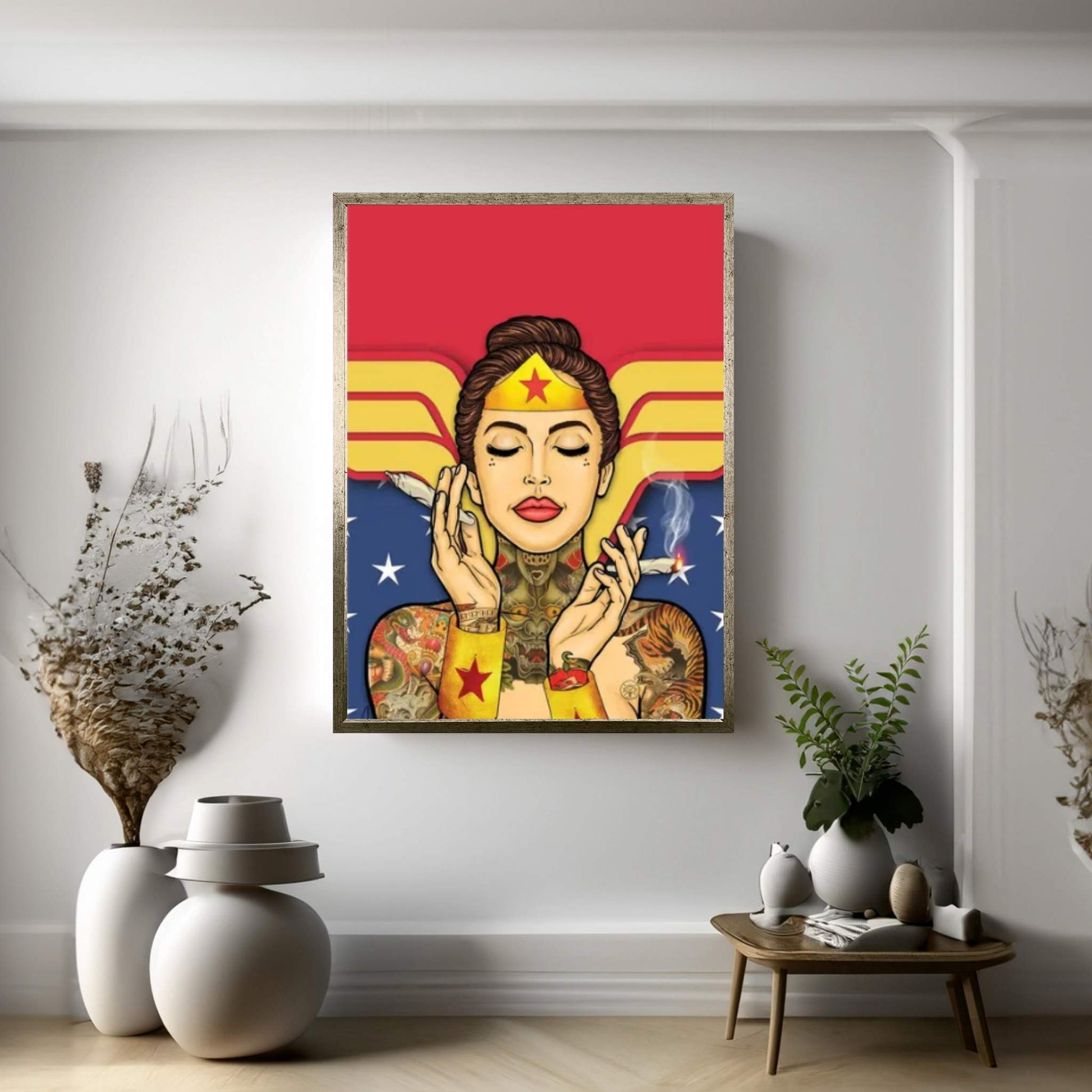 Wonder Woman Stoner Canvas Wall Art - Y Canvas