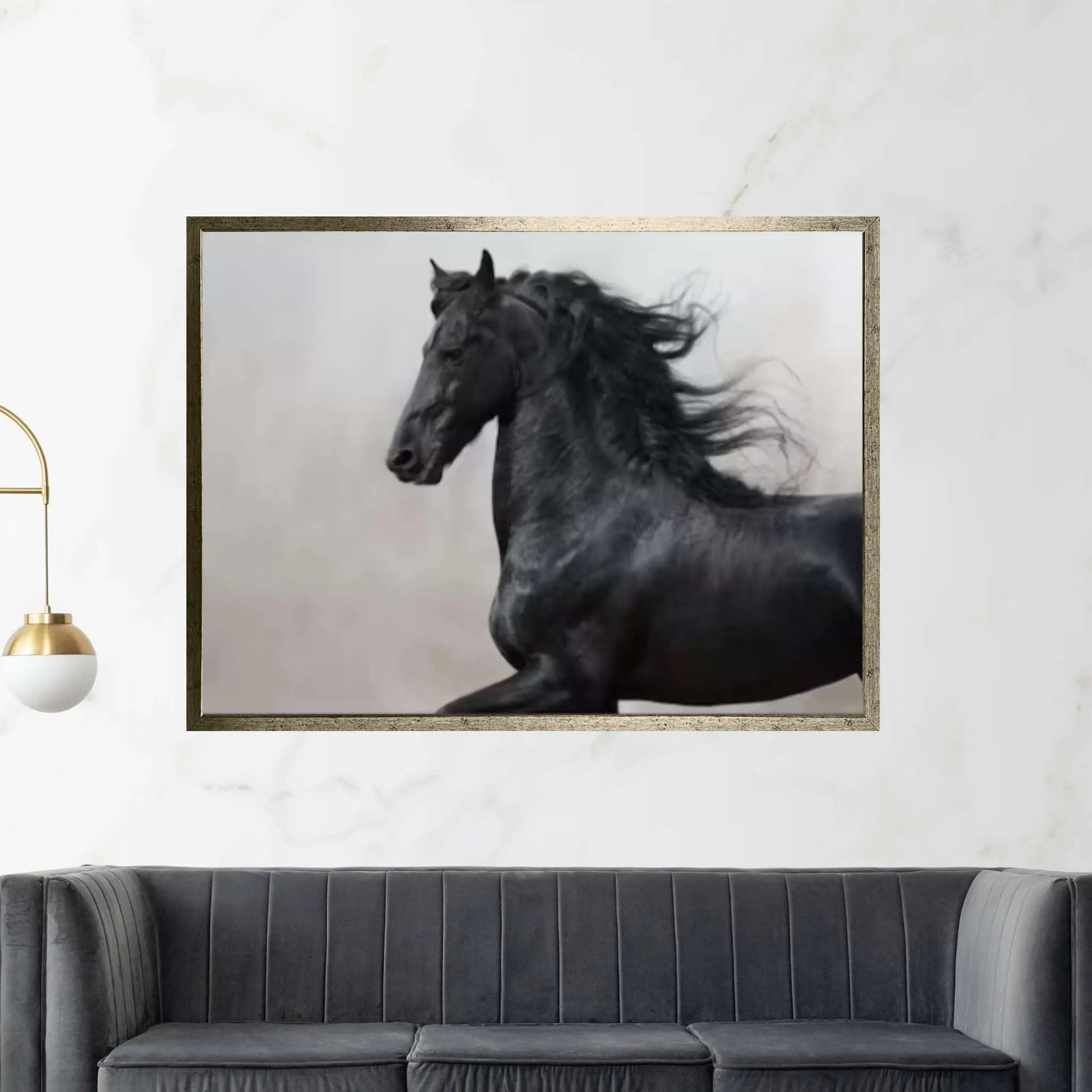 Large Black Horse Print Poster Canvas Art Animal Art Horse Wall Art Horse Wall Decor - Y Canvas