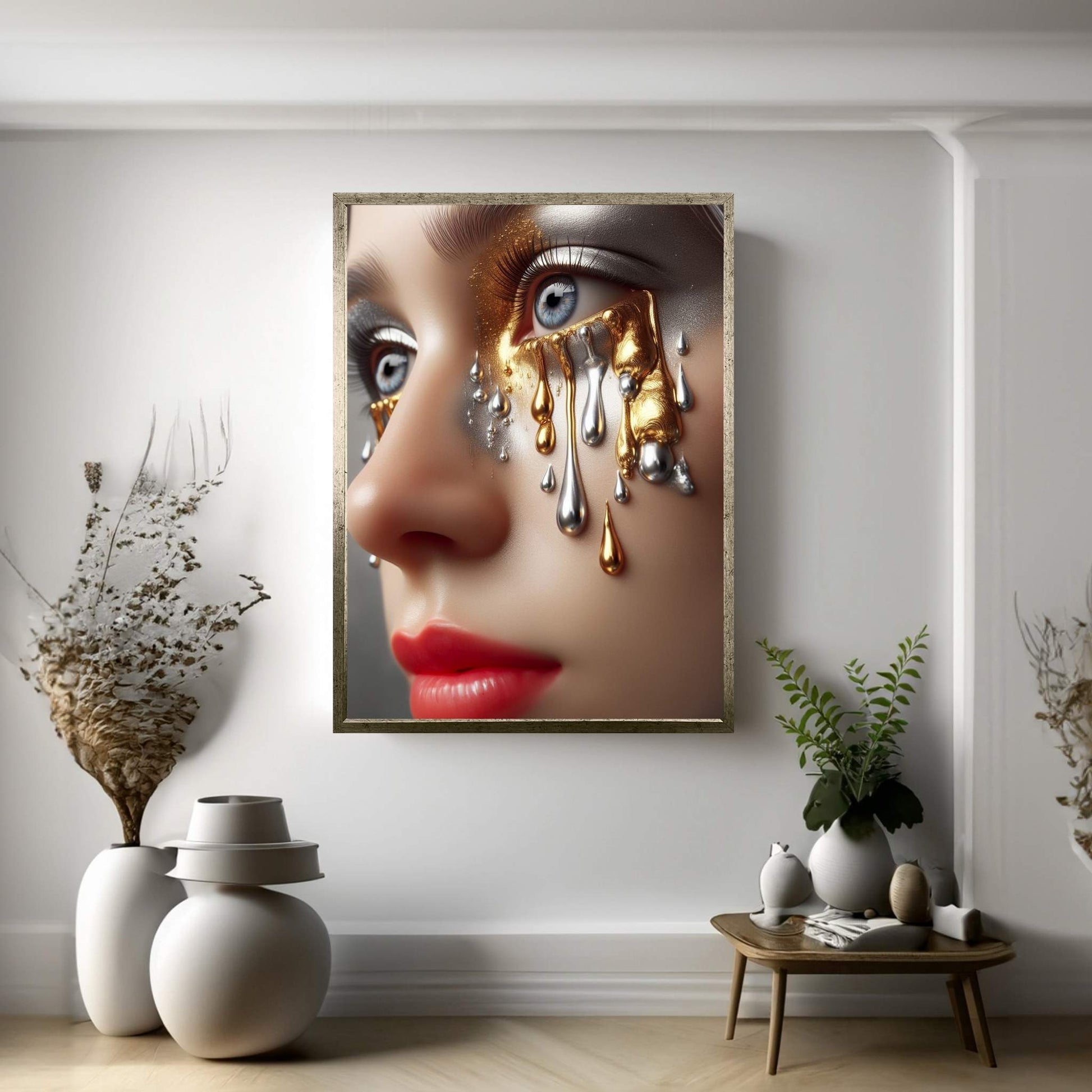 The Golden Tears Gustav Klimt Modern Abstract Reproduction Canvas Wall Art - Y Canvas