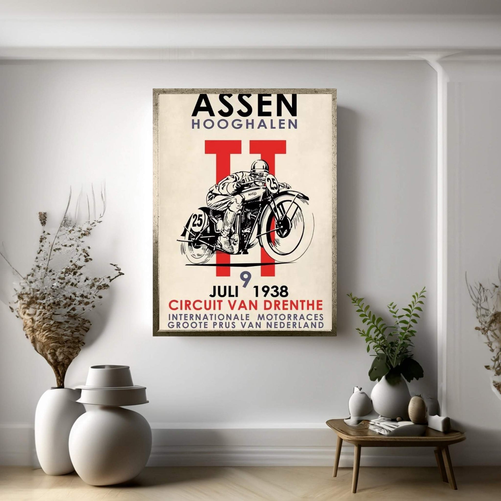 Assen TT Motorcycle Races 1938 Canvas Wall Art - Y Canvas