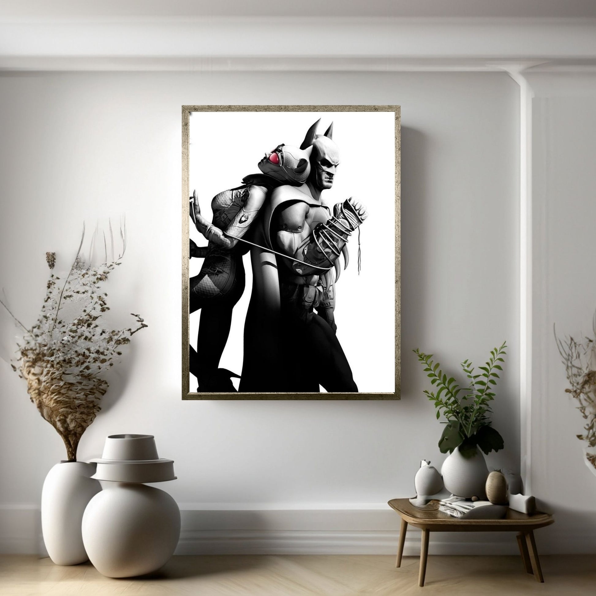 Catwoman and Batman Canvas Wall Art - Y Canvas