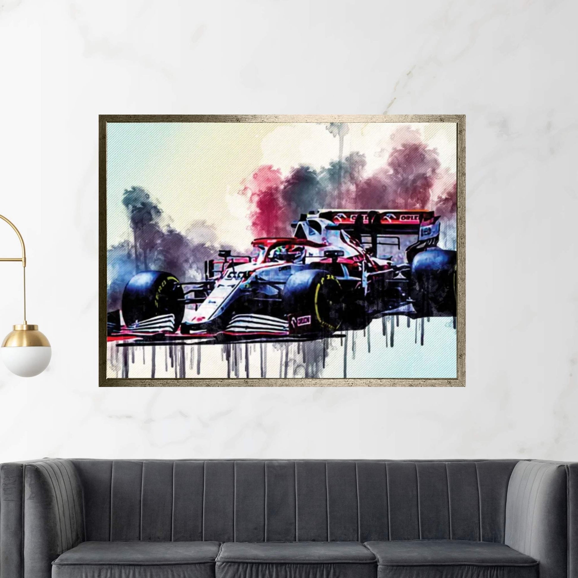 Antonio Giovinazzi Alfa Romeo Racing C41 On Track Canvas Wall Art - Y Canvas