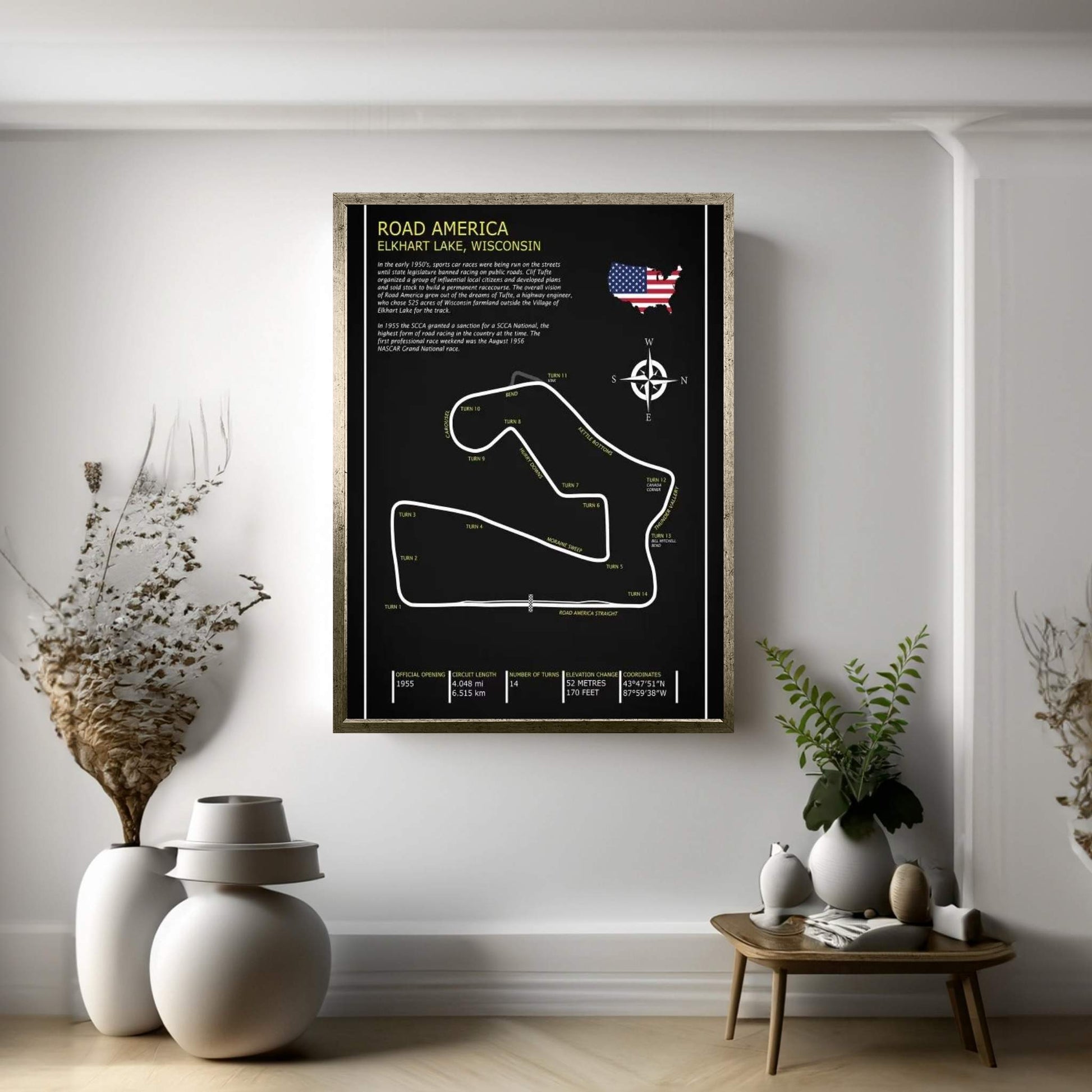 Road America BL Canvas Wall Art - Y Canvas