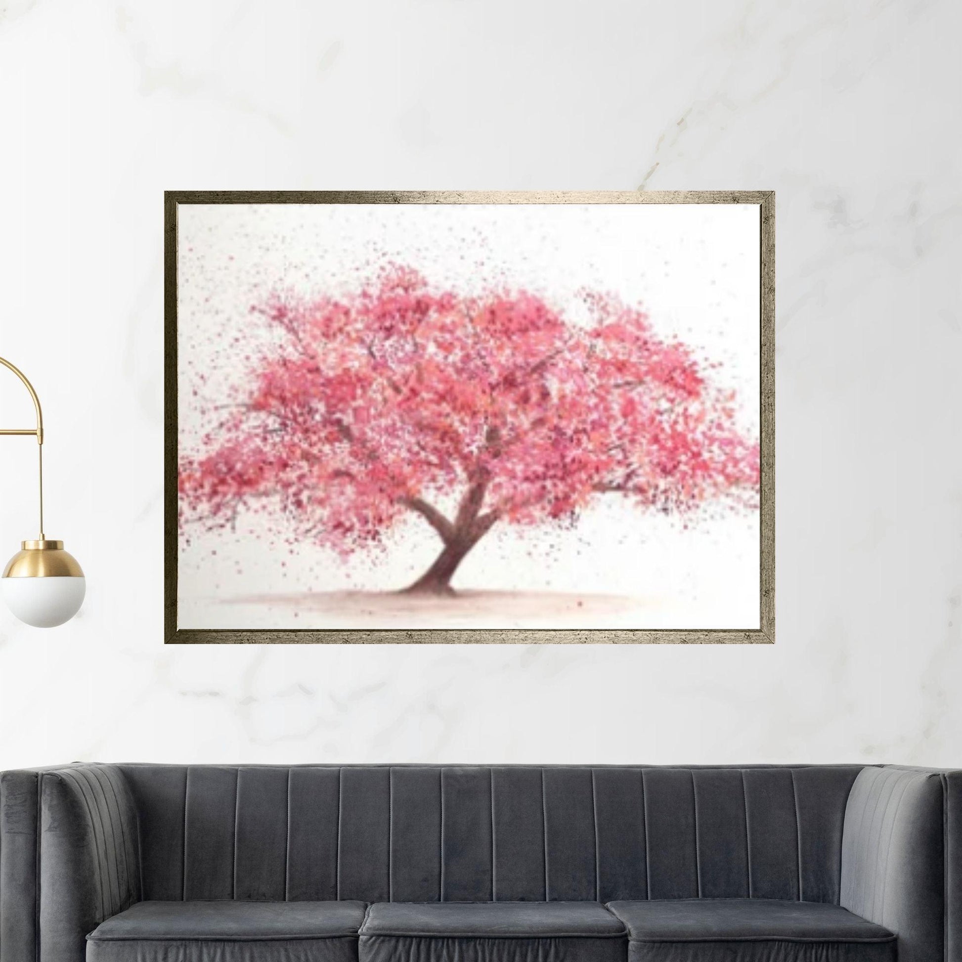 Cherry Tree Blossoms Painting Print on Canvas Wall Art Poster - Y Canvas