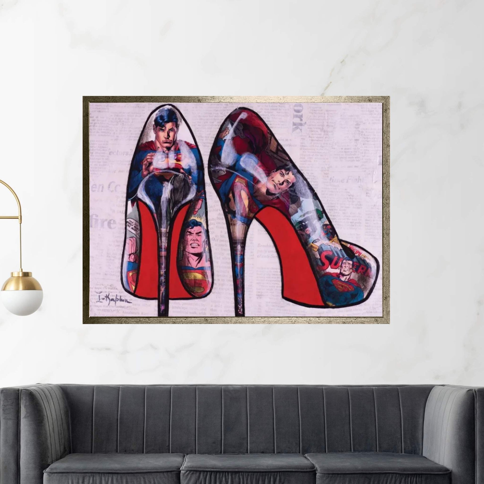 Superman Heels Canvas Wall Art - Y Canvas