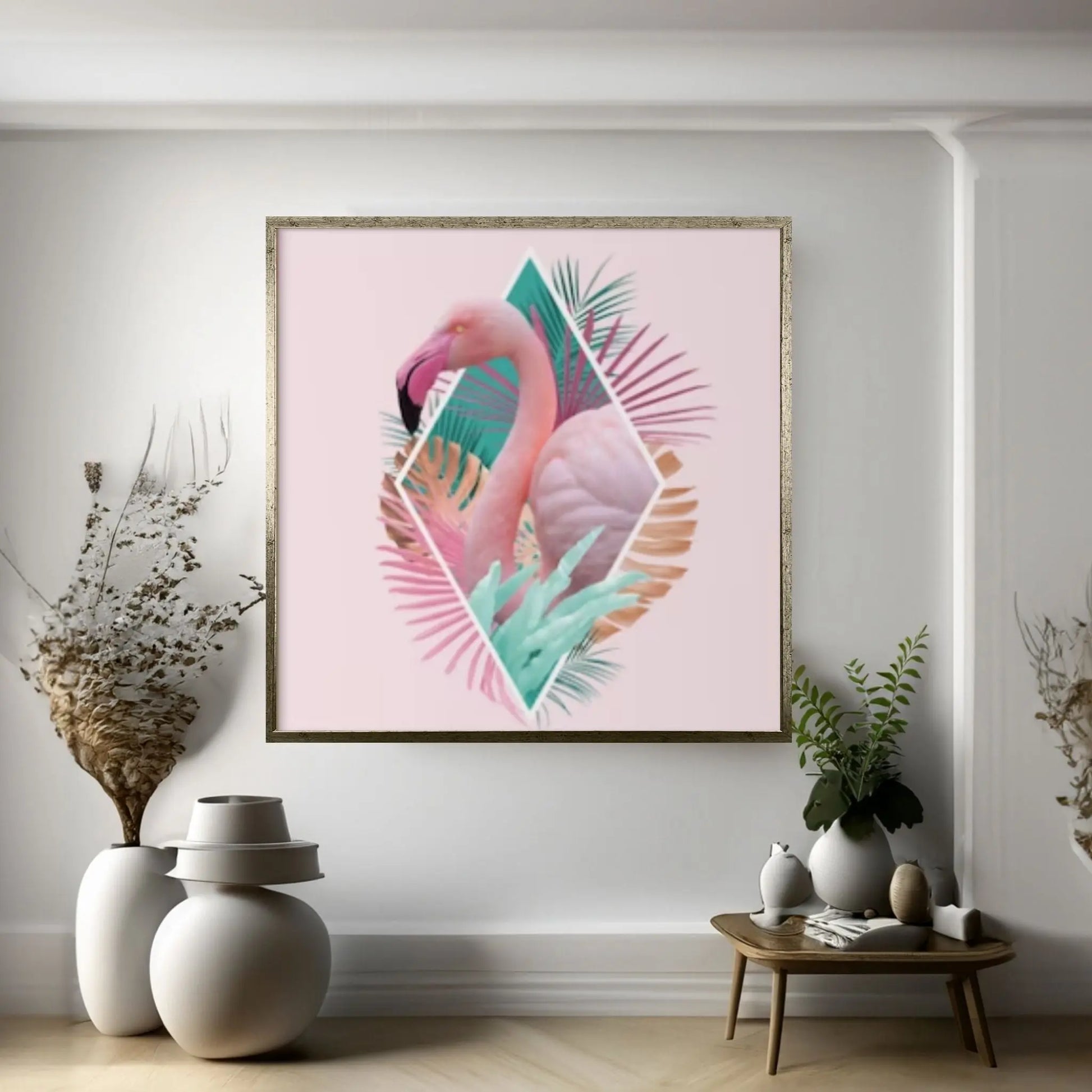 Flamingo Canvas Wall Art Decoration, Flamingo Canvas, Flamingo Wall Art, Animal Canvas Art, Flamingo Poster - Y Canvas