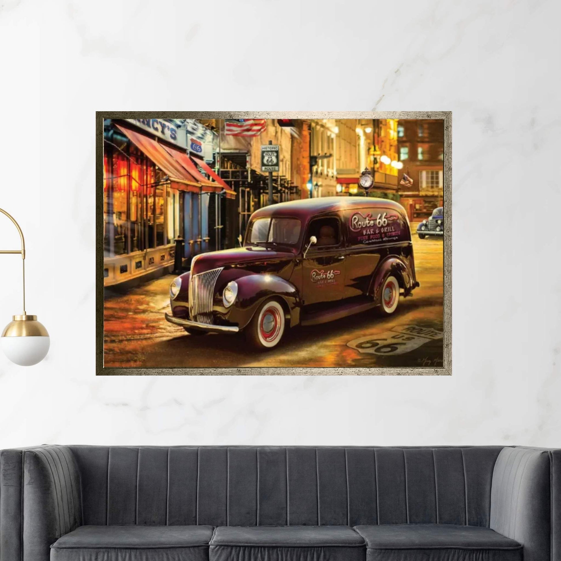 Nostalgic America Panel Truck Canvas Wall Art - Y Canvas