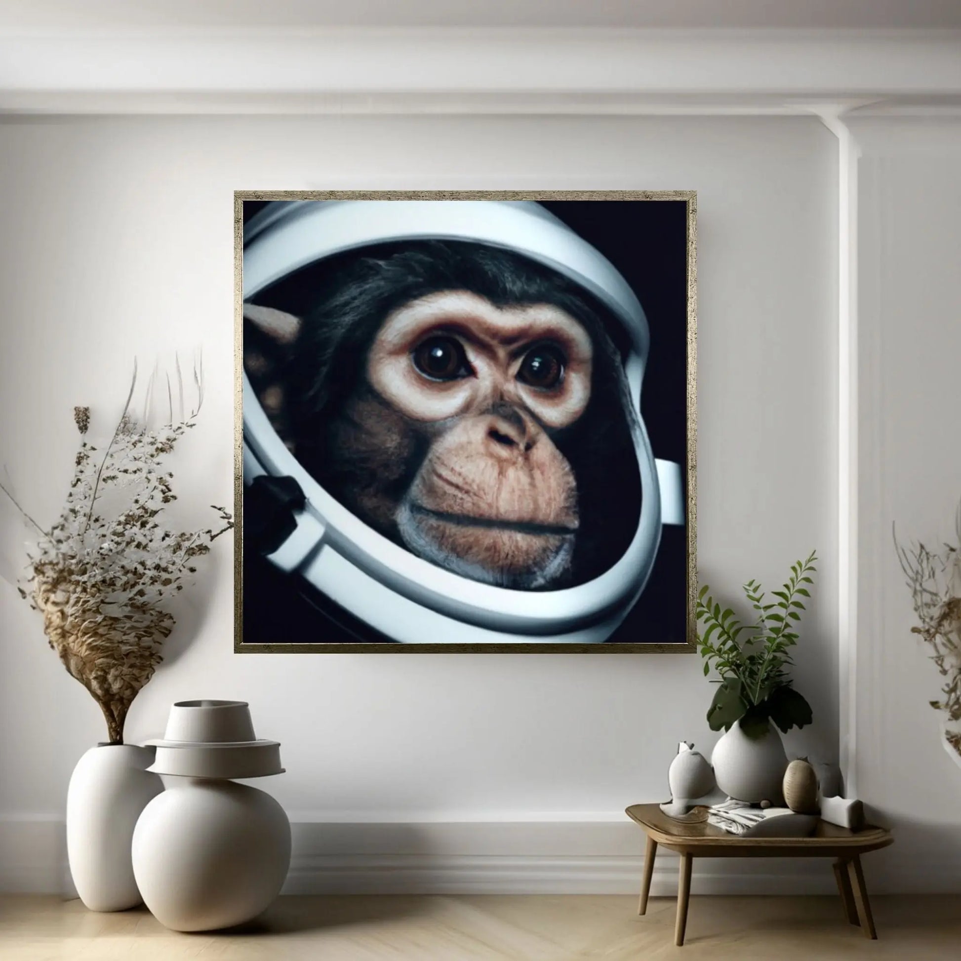 Astronaut Monkey Canvas Painting, Monkey Poster, Animal Wall Art Canvas Canvas Wall Art - Y Canvas