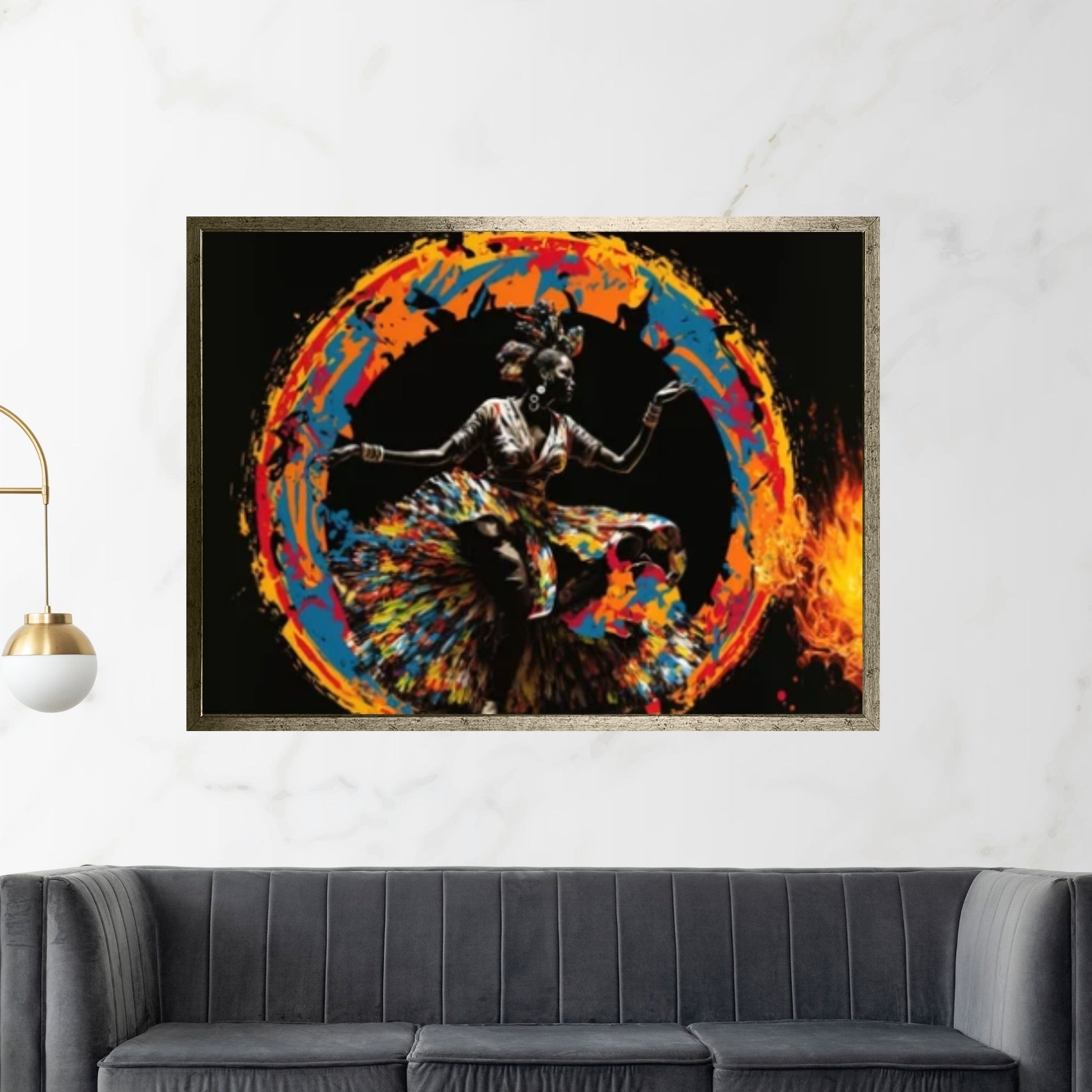 African Woman, Ring of Fire American Canvas Painting - Y Canvas