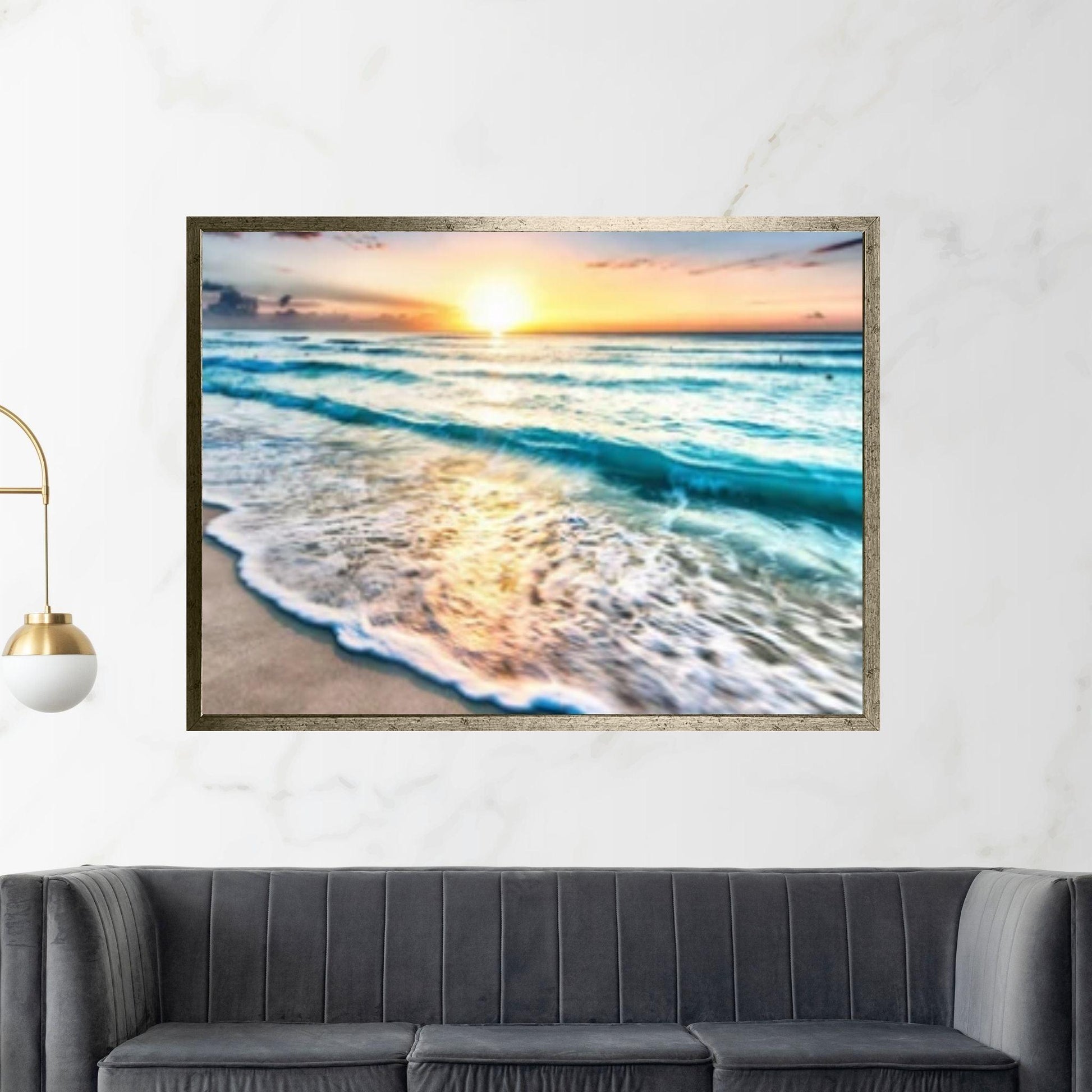 Sea Beach Ocean White Sand Canvas Wall Art Print Design, Wall Decor - Y Canvas