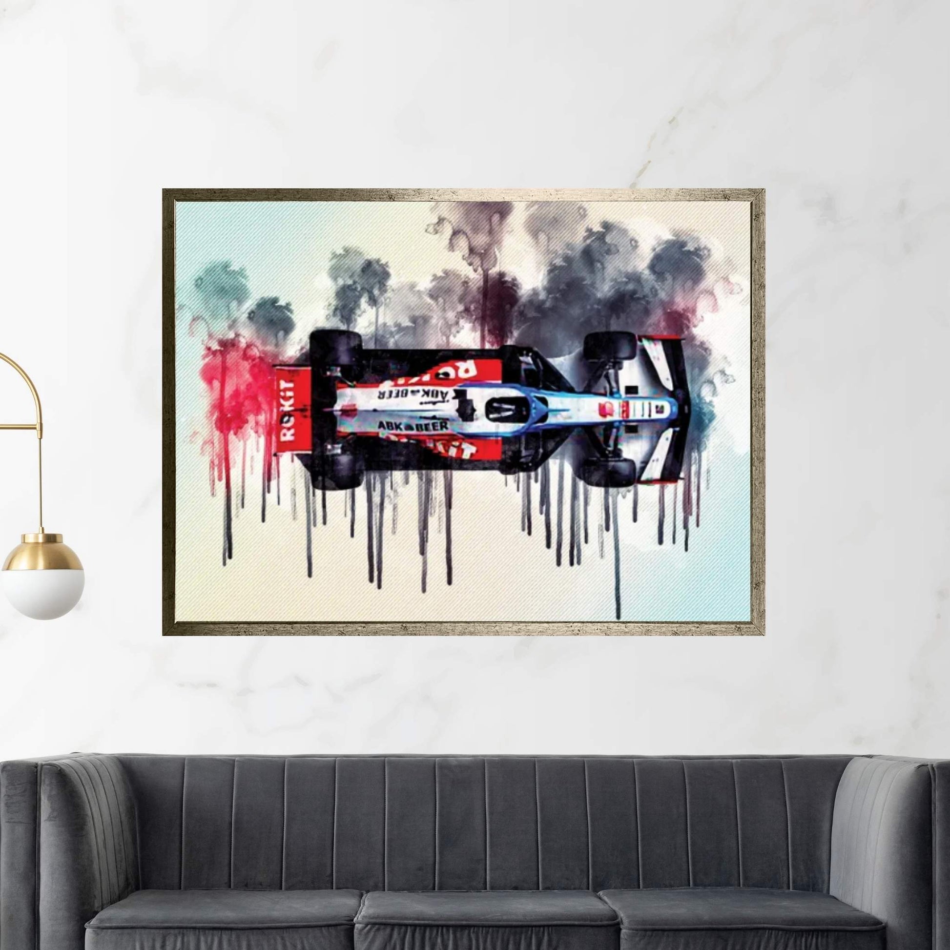 Williams Fw43 Minimalism Top View 2020 F1 Cars Formula 1 Canvas Wall Art - Y Canvas