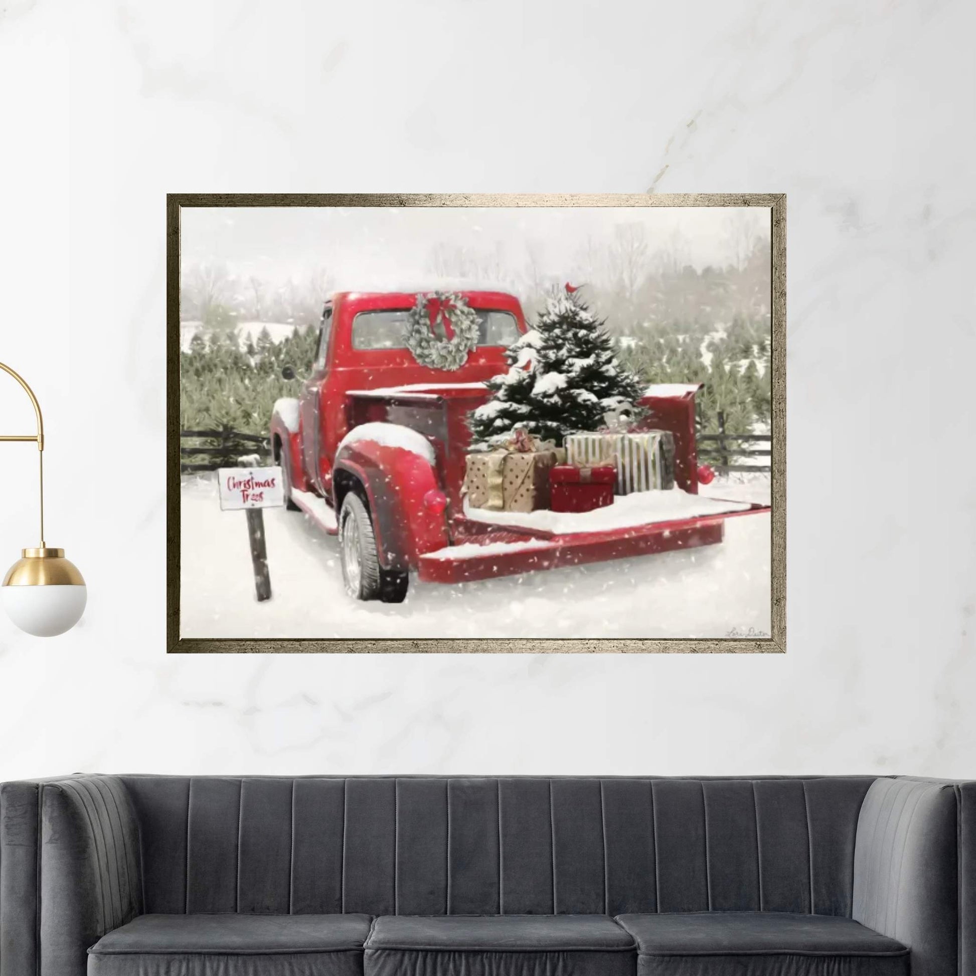 Truck Full Of Presents Canvas Wall Art - Y Canvas