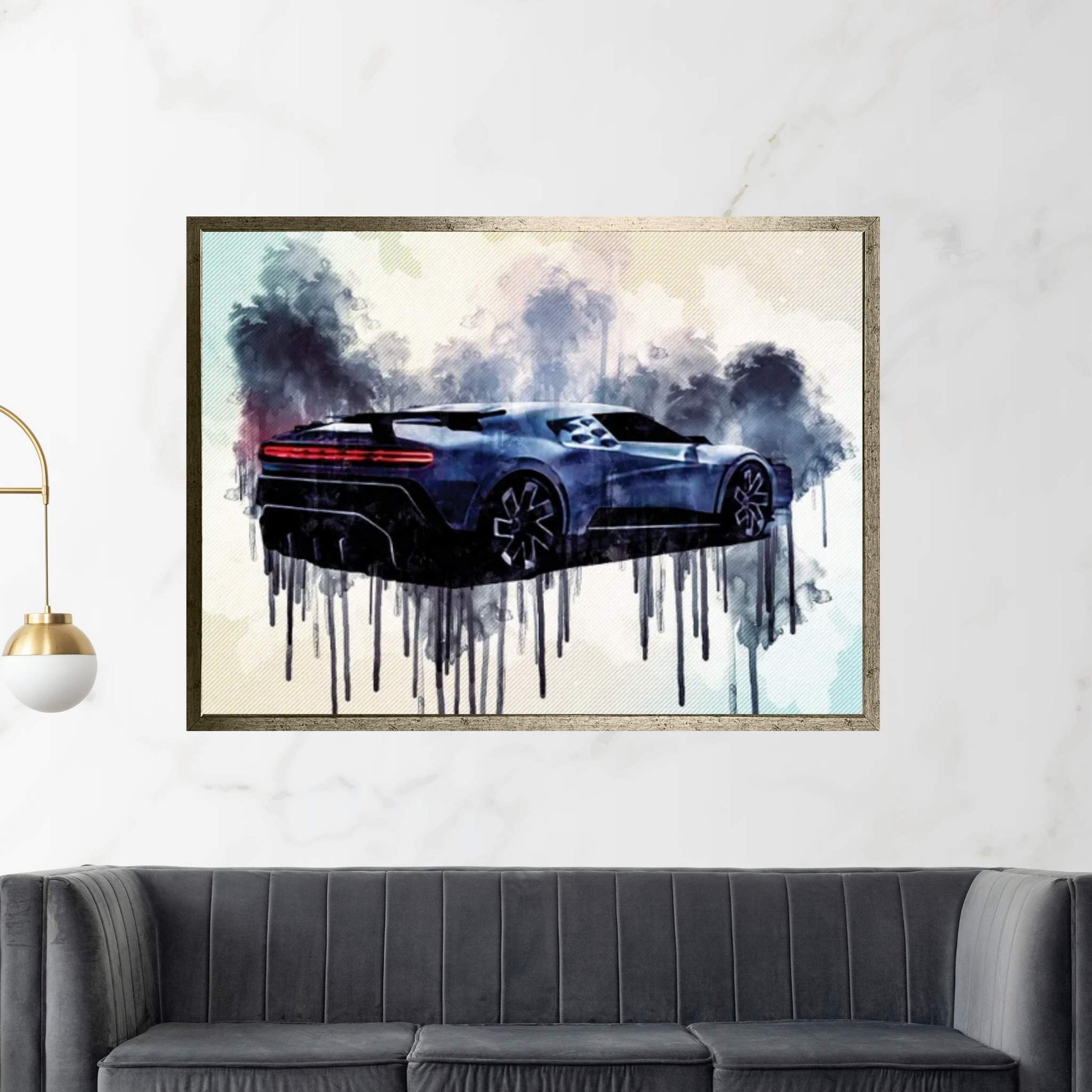 Bugatti Centodieci Exterior Rear View Hypercar Canvas Wall Art - Y Canvas