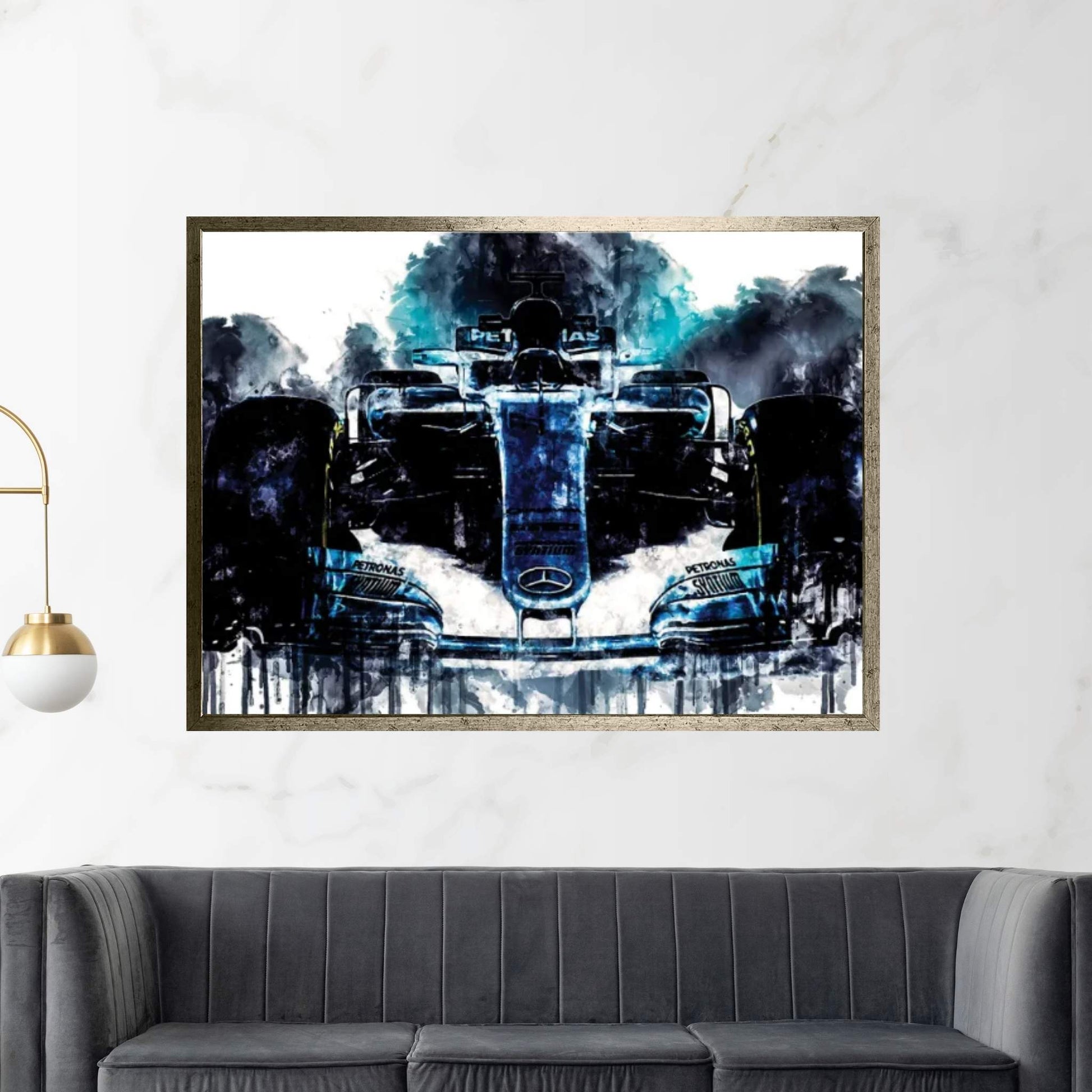 2017 Mercedes AMG F1 W08 EQ Power Formula I Canvas Wall Art - Y Canvas