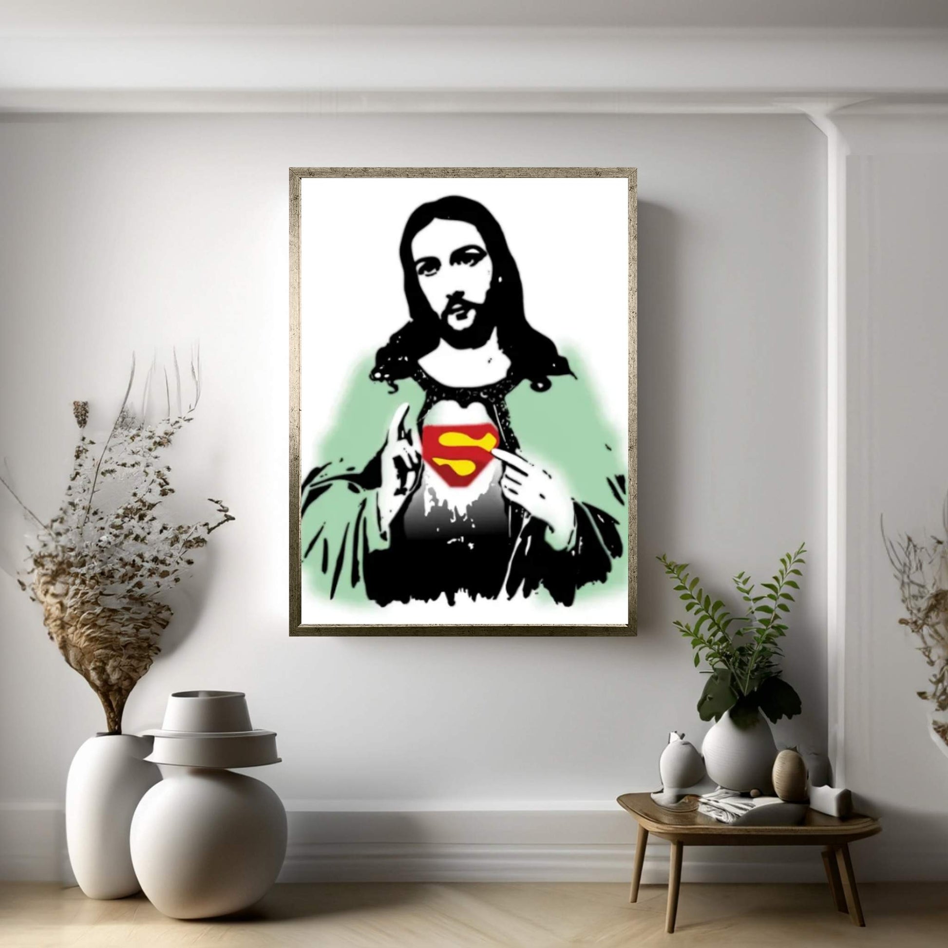 OMG - Jesus Christ Superman Canvas Wall Art - Y Canvas