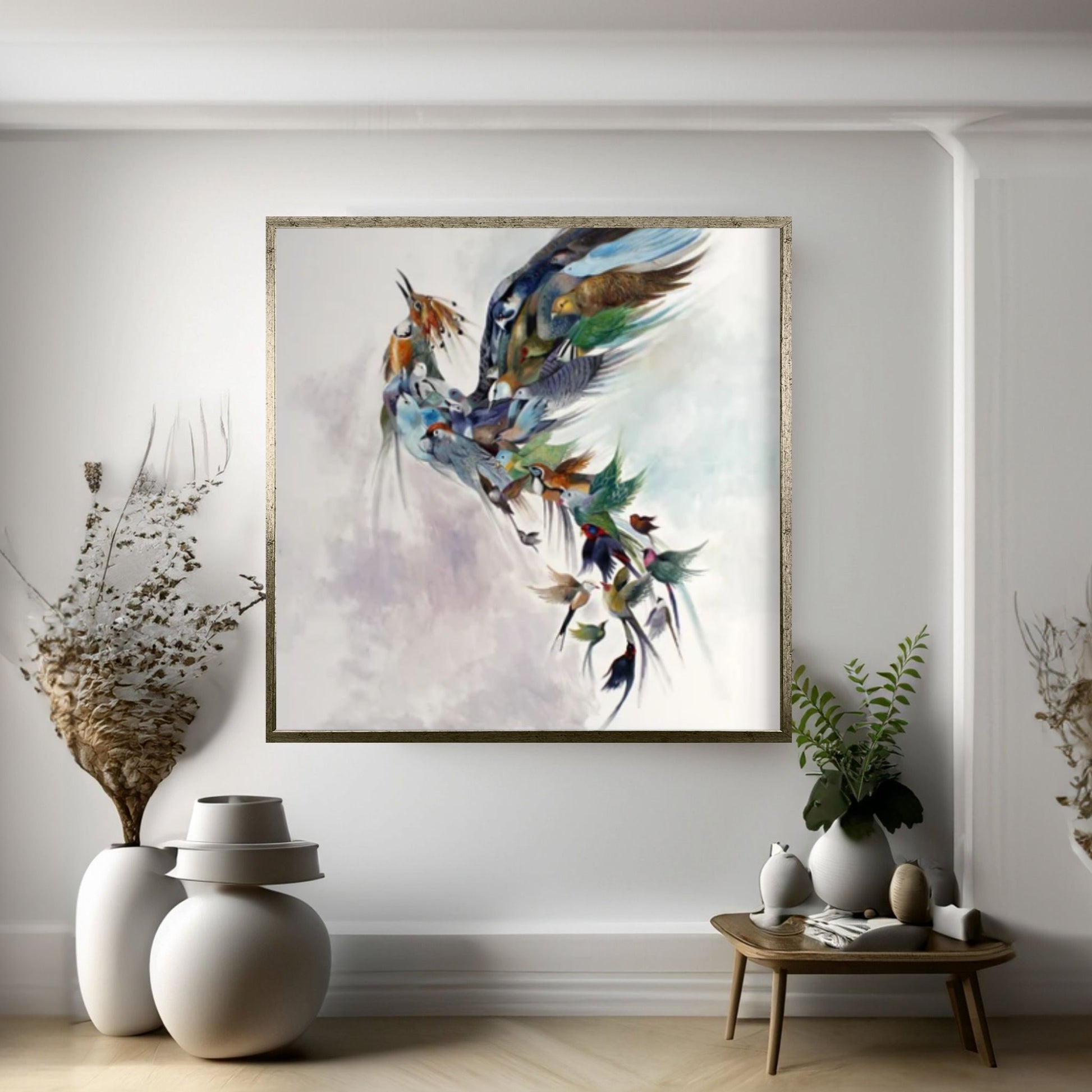 Phoenix Wall Art, Huge Canvas Wall Decor,Phoenix Rebirth Canvas - Y Canvas