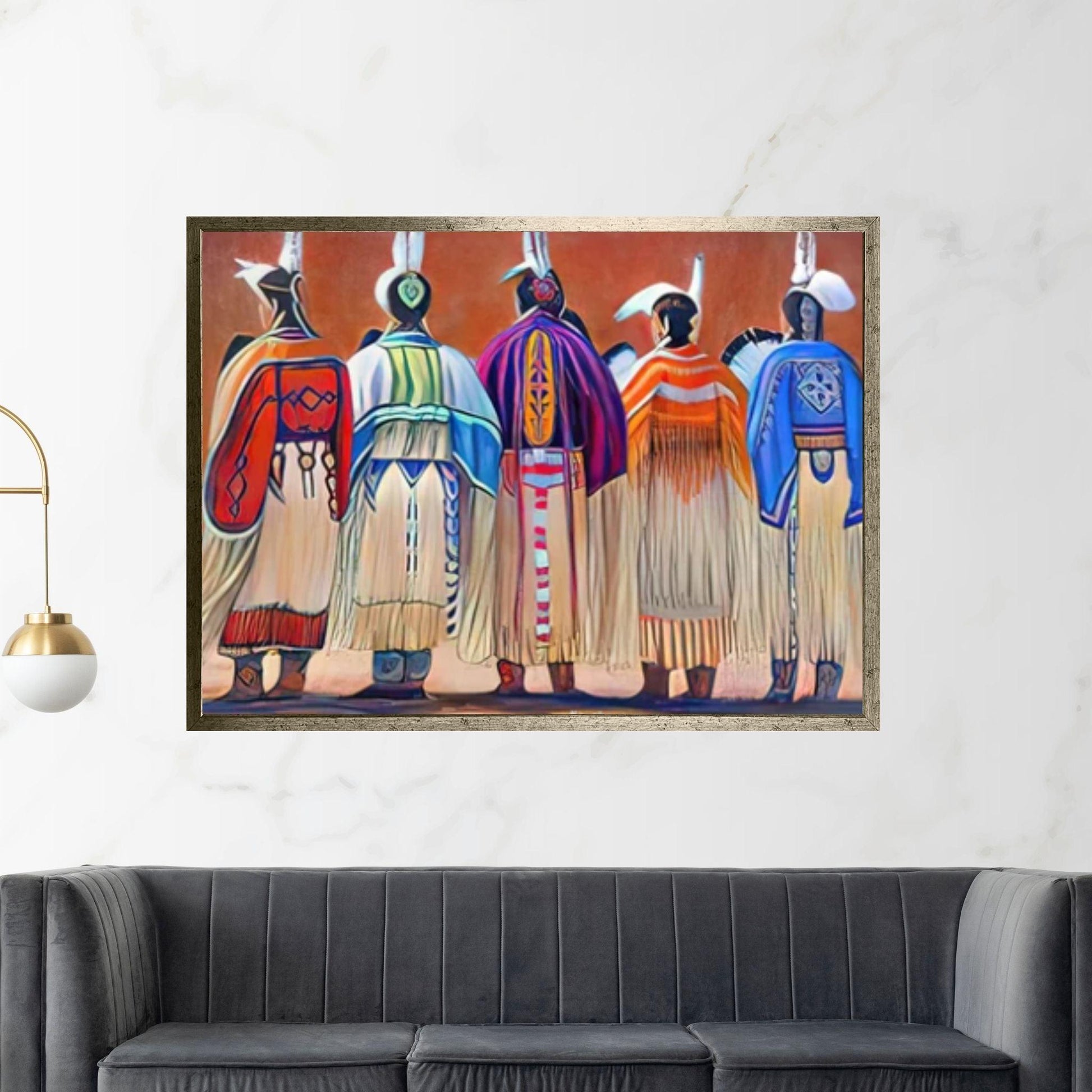 Native American Woman Framed Canvas, Native American Indian Wall Art, Native Americans Wall Decor, American Indigenous - Y Canvas