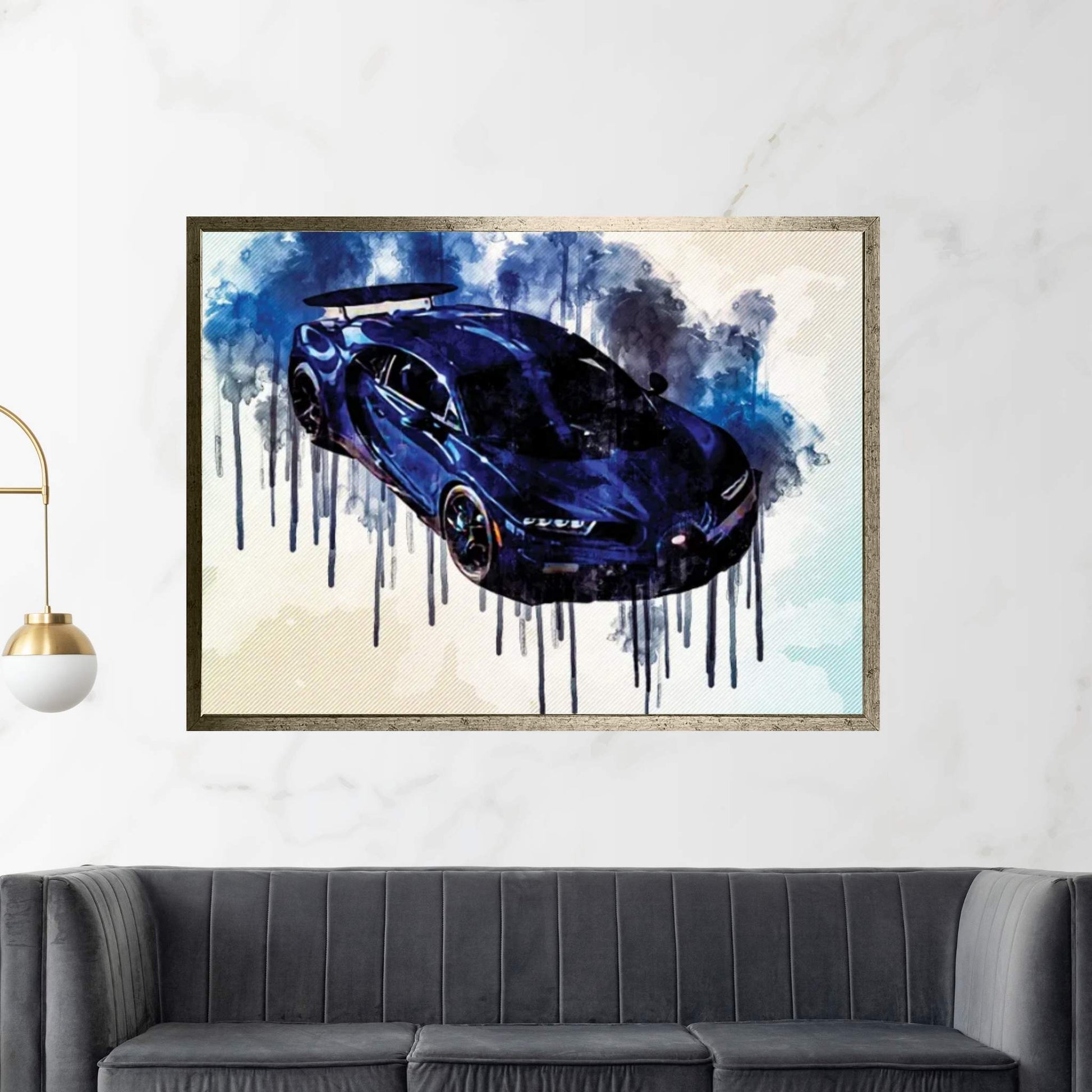 2021 Bugatti Chiron Pur Sport Blue Hypercar Exterior Canvas Wall Art - Y Canvas