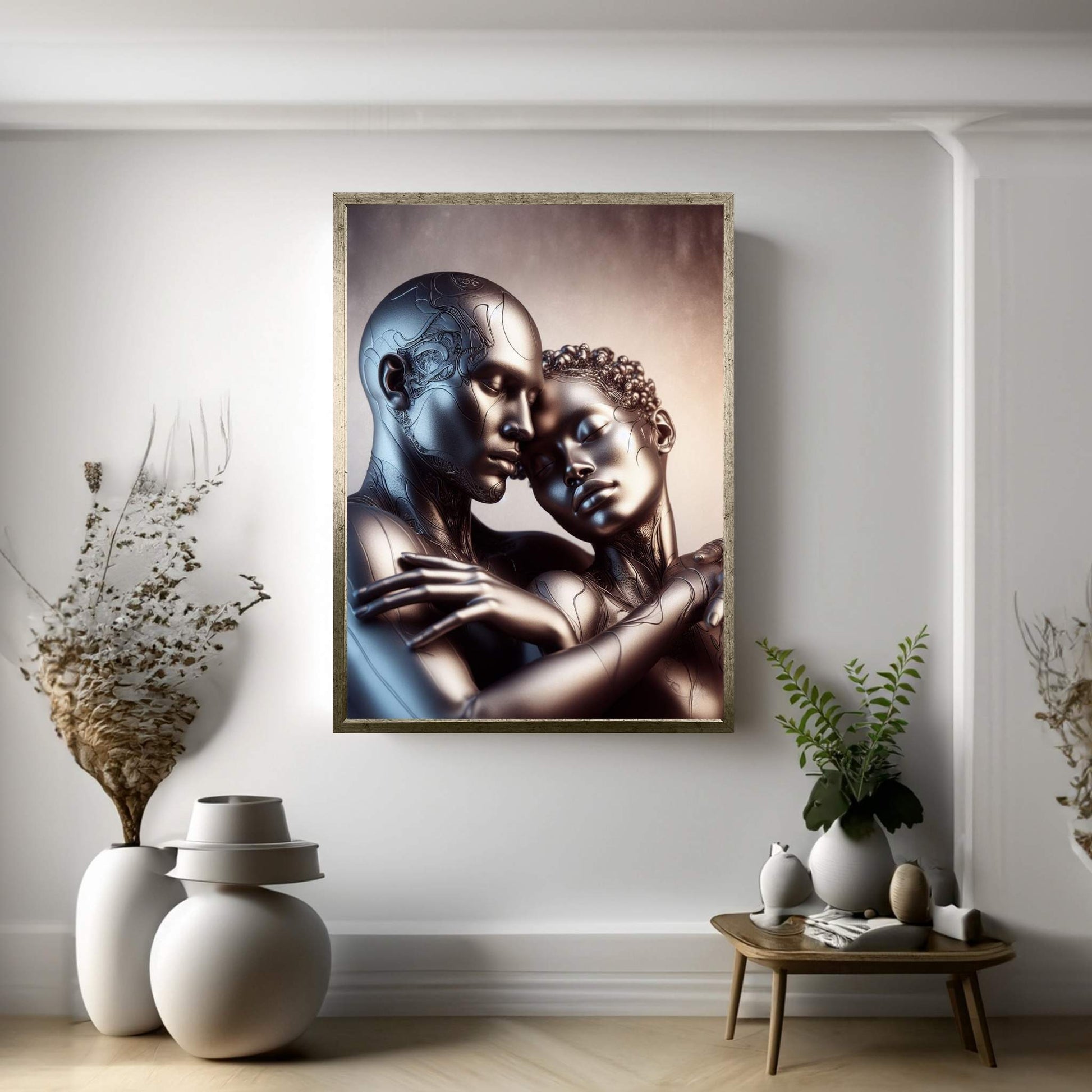 Metalic Love Couple Canvas Wall Art - Y Canvas