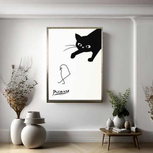 Picasso Cat Canvas Wall Art Print,Gallery Print, Picasso Poster, Art poster, Exhibition Poster, Picasso Exhibition Canvas Print - Y Canvas