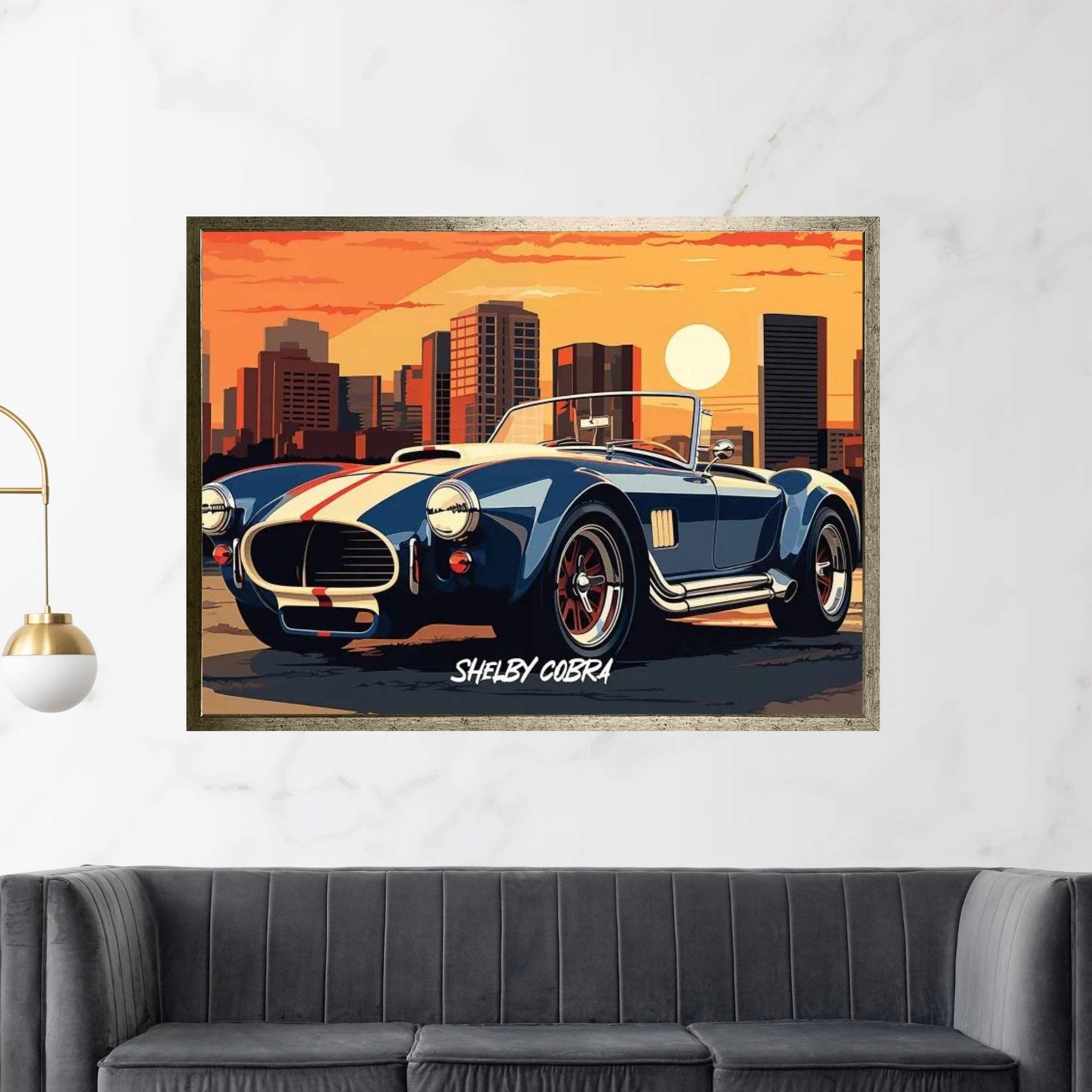 Shelby Cobra Comic Canvas Wall Art - Y Canvas