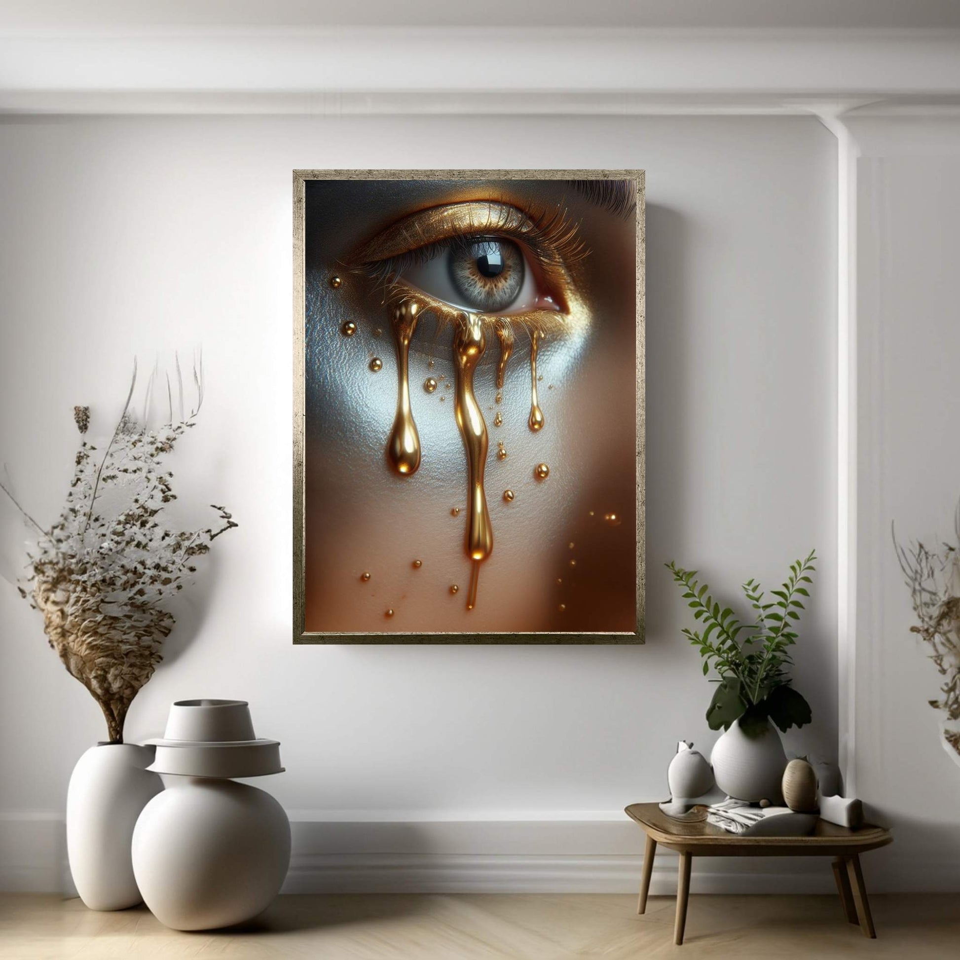 The Golden Tears Gustav Klimt Modern Abstract Reproduction Canvas Wall Art - Y Canvas