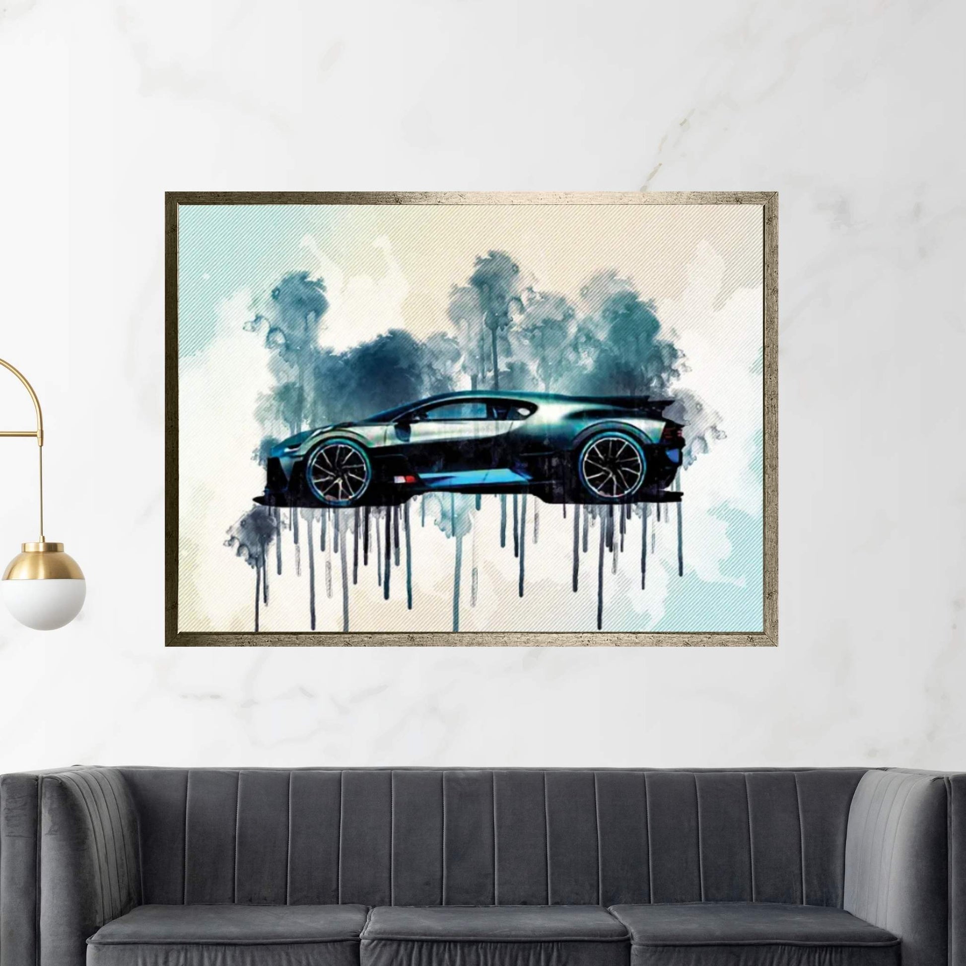 2019 Bugatti Divo Hypercar Side View Canvas Wall Art - Y Canvas