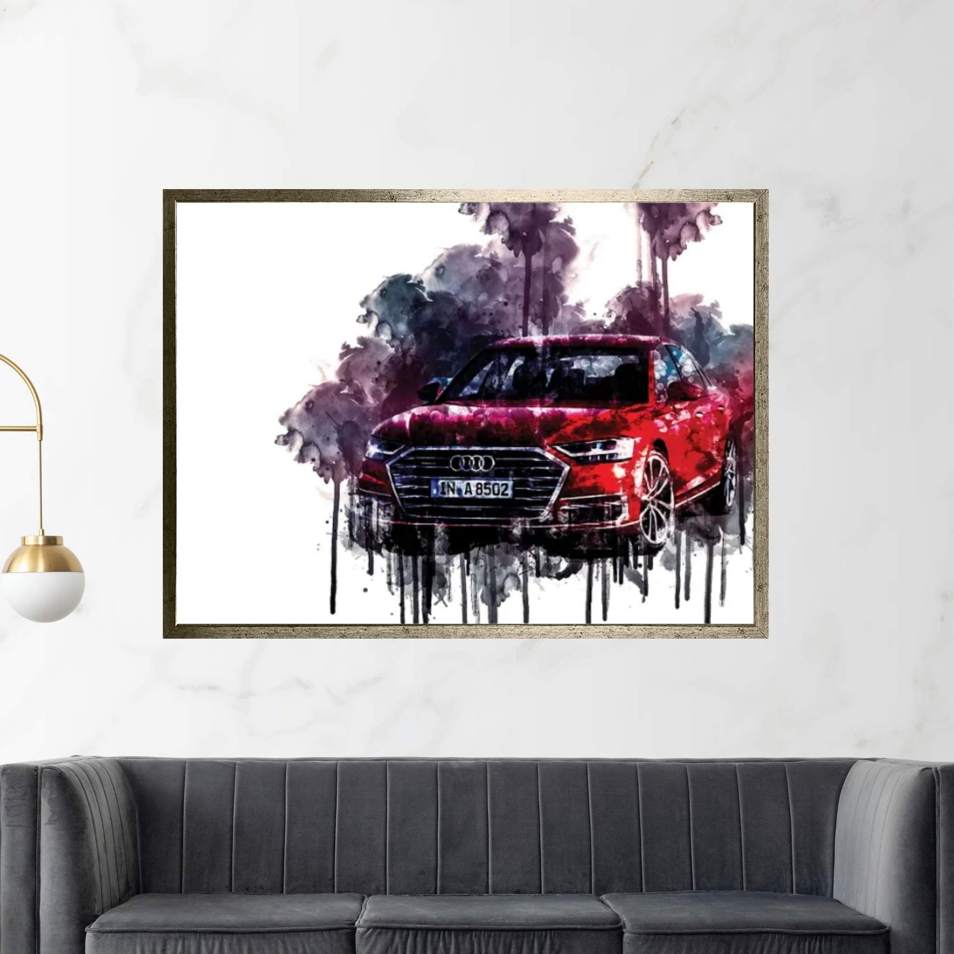 Car 2017 Audi A8 TDI Quattro Canvas Wall Art - Y Canvas