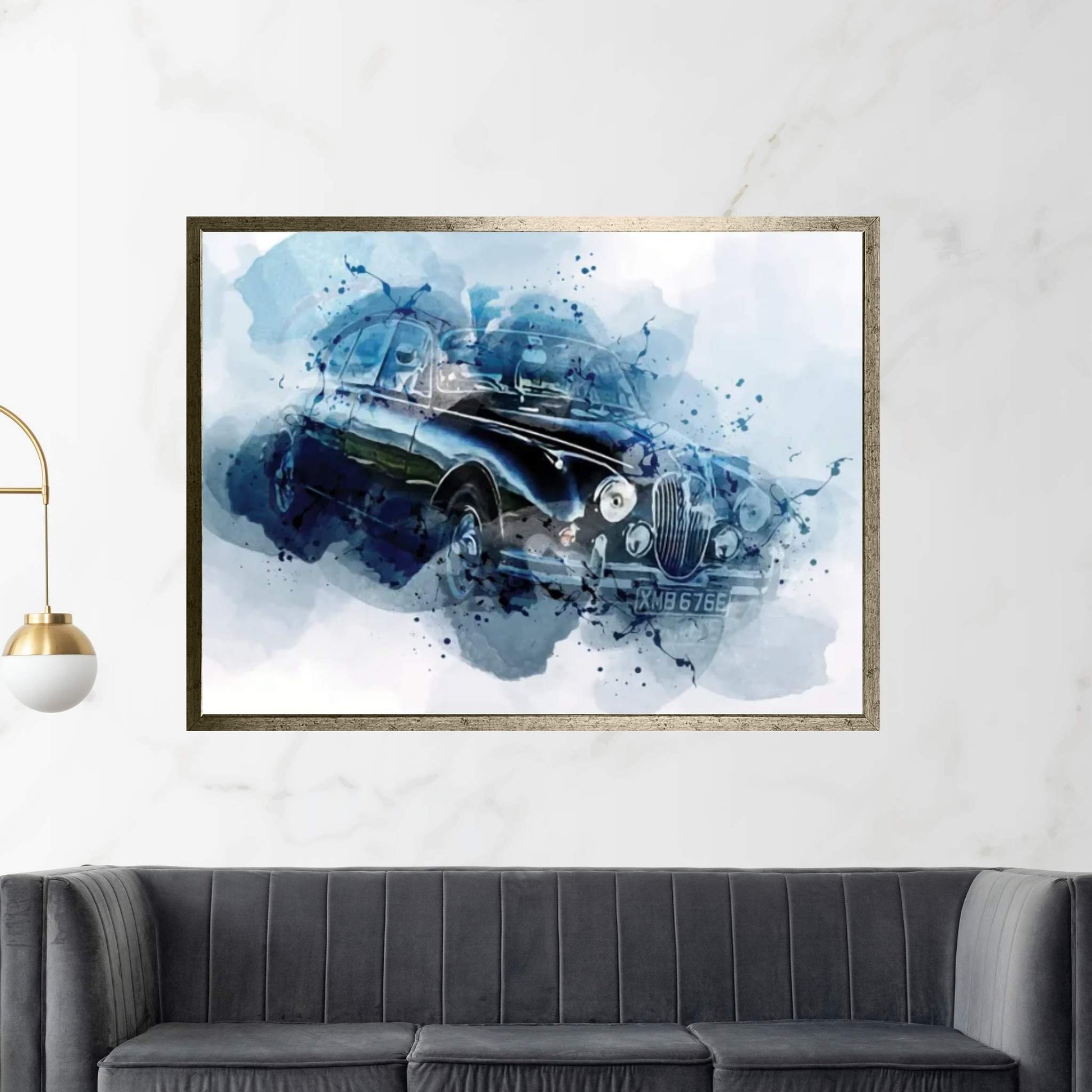 Jaguar Mark 2 Retro Cars 1965 Cars Canvas Wall Art - Y Canvas