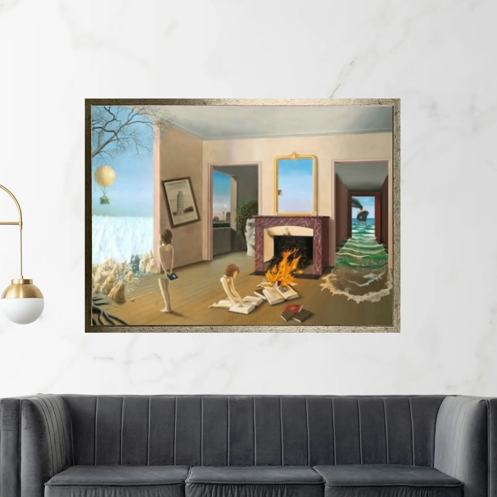 Dominique Appia Canvas,Surreal Printed, Entre les Trous de la Memorie Wall Art, Surreal Wall Art, Reproduction Wall Decor - Y Canvas