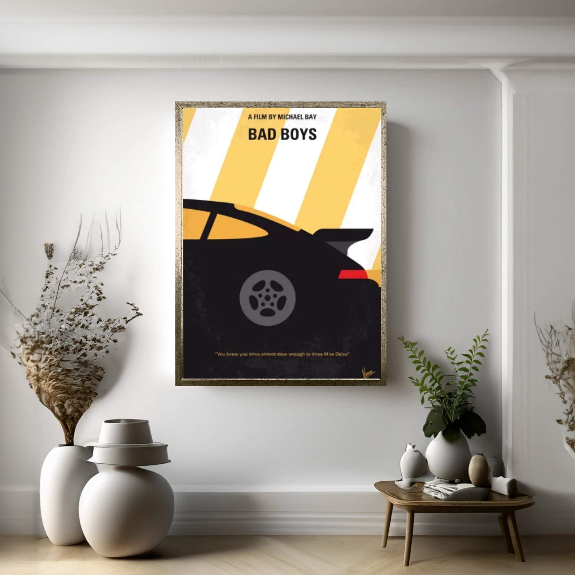 Bad Boys Minimal Movie Poster Canvas Wall Art - Y Canvas