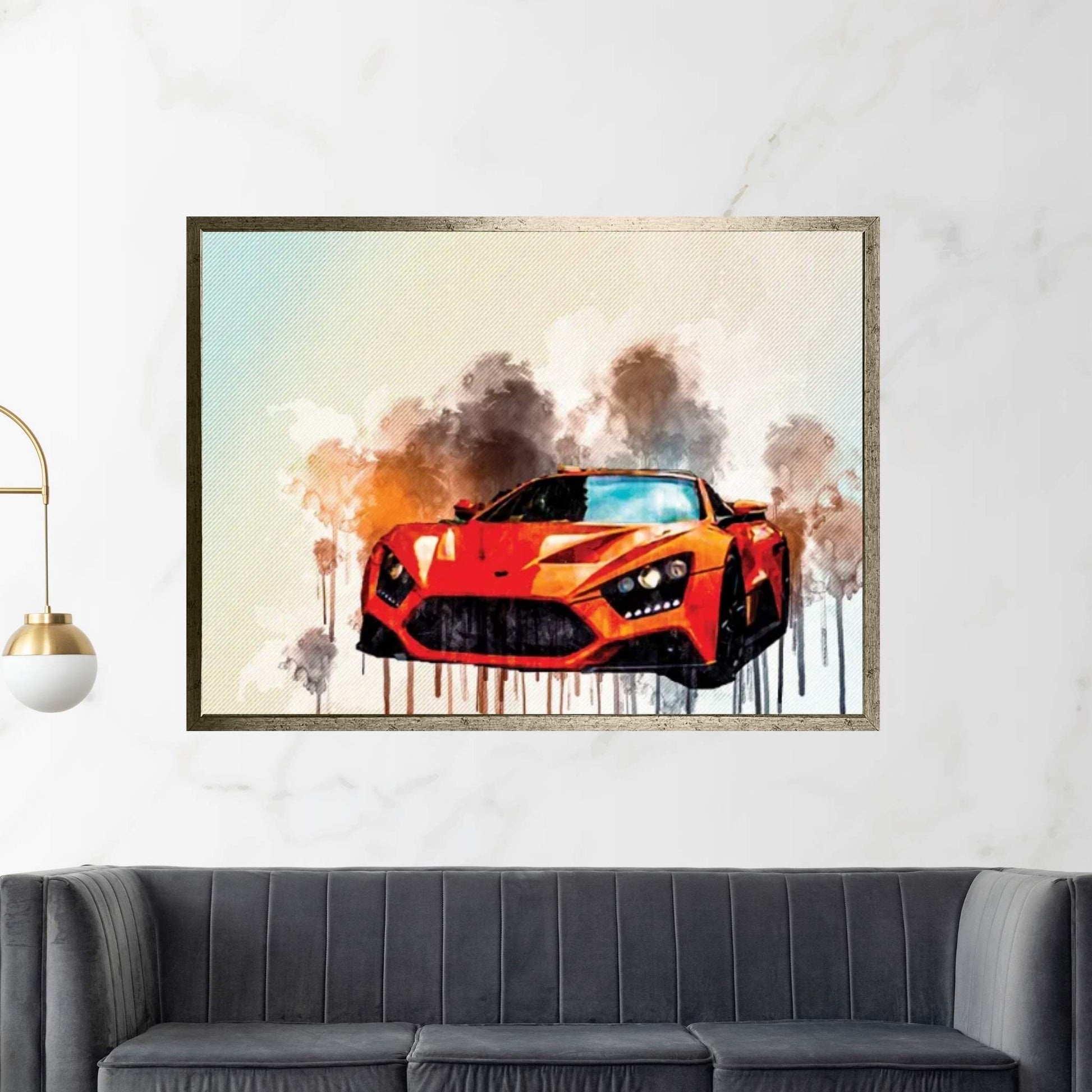 Zenvo St1 2017 Orange Sports Coupe Hypercar Sportcar Monaco Canvas Wall Art - Y Canvas