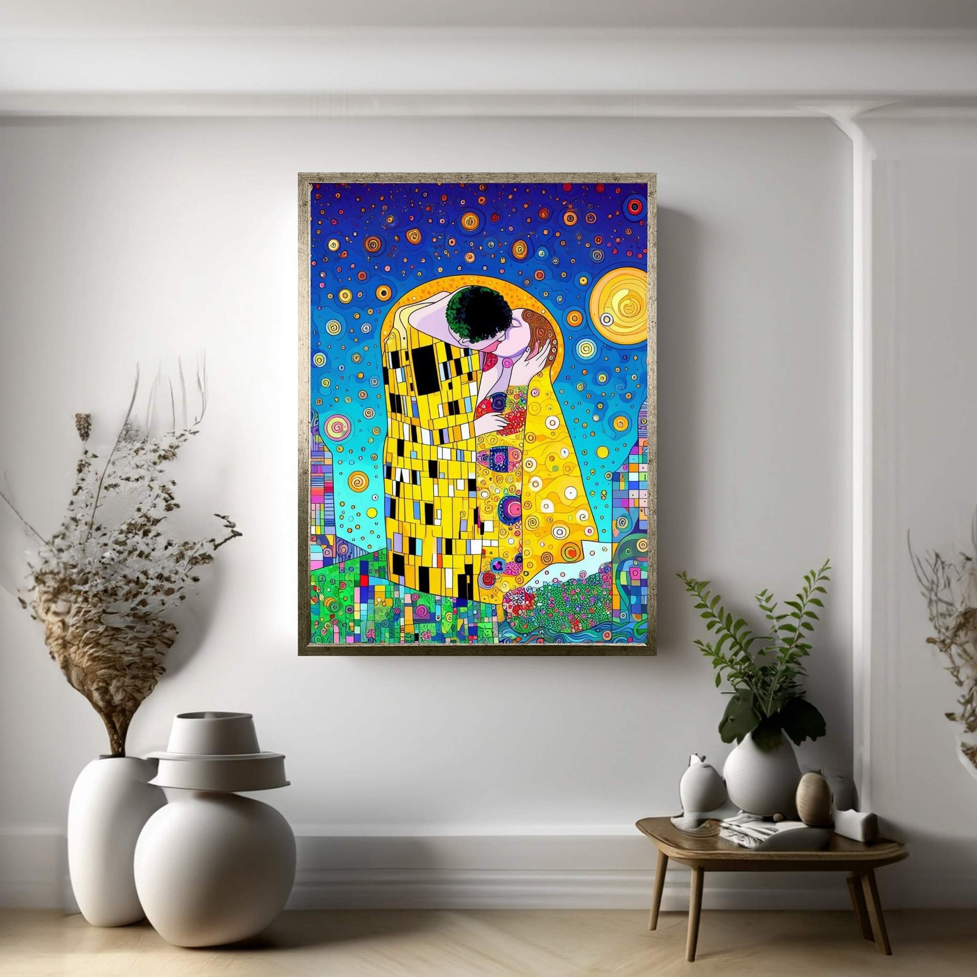 Gustav Klimt's The Kiss: Reproduction Canvas Wall Art Prin - Y Canvas