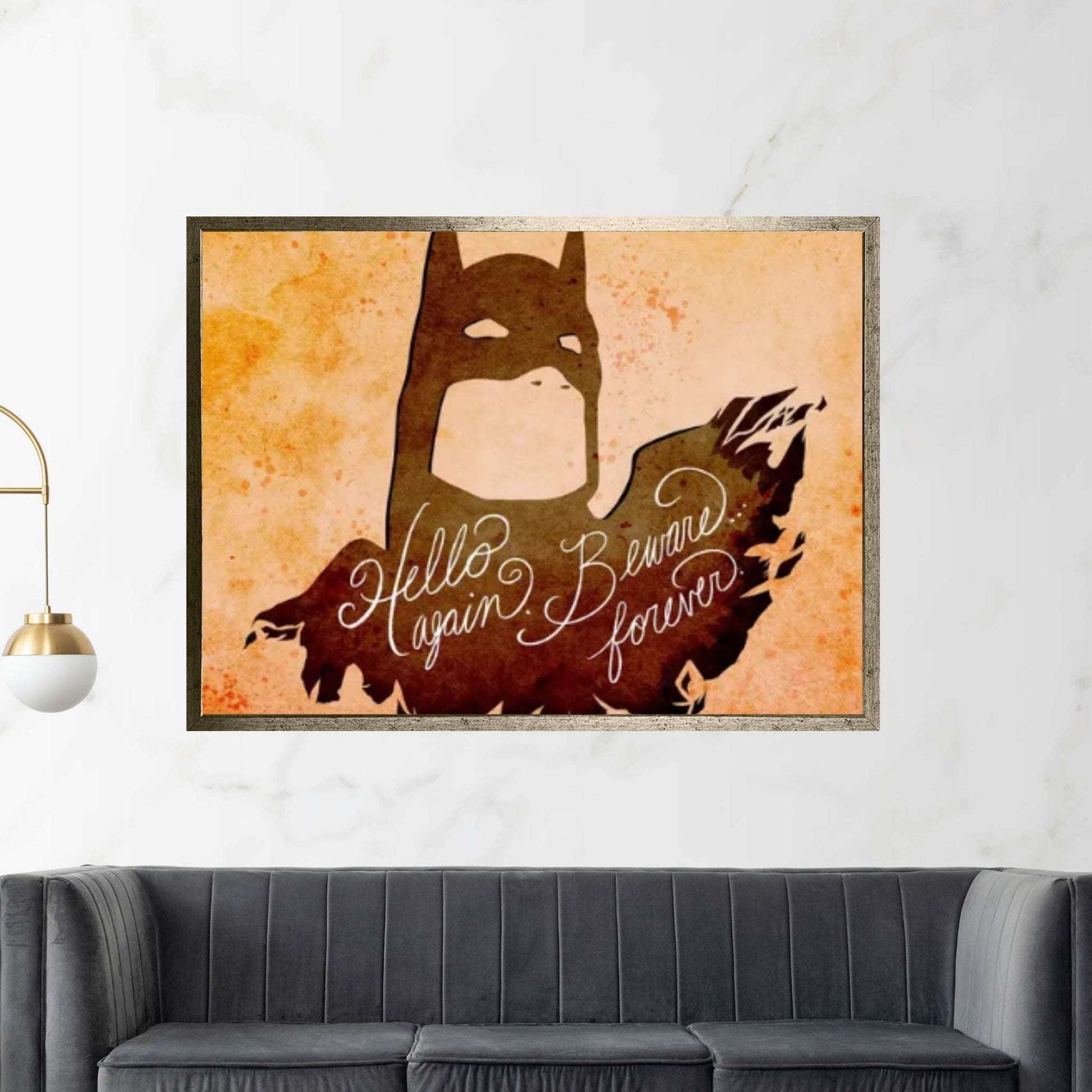 Hello Again. Beware Forever. Canvas Wall Art - Y Canvas