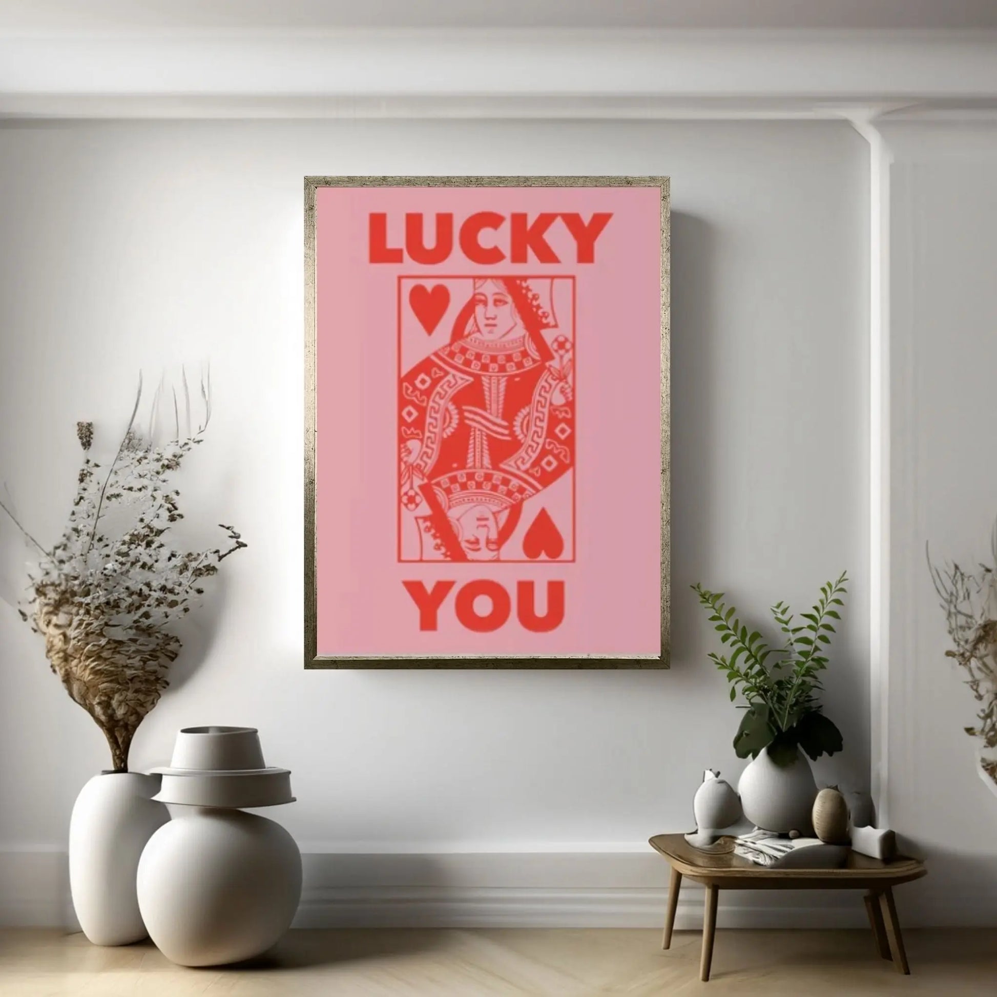 Trendy Retro wall art, Lucky You Canvas Wall Art Print, Trendy Wall Art - Y Canvas