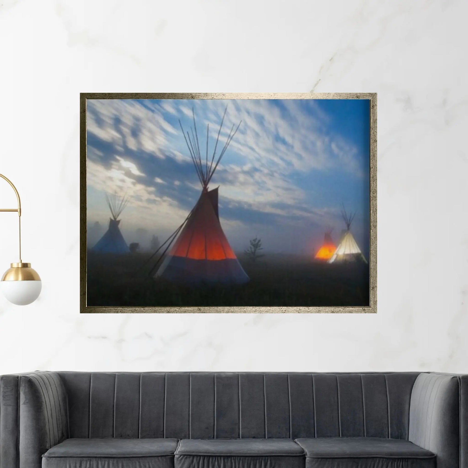 American Indian Art Canvas-Native Indians Teepee Hut Art Canvas Wall Art Poster Print - Y Canvas