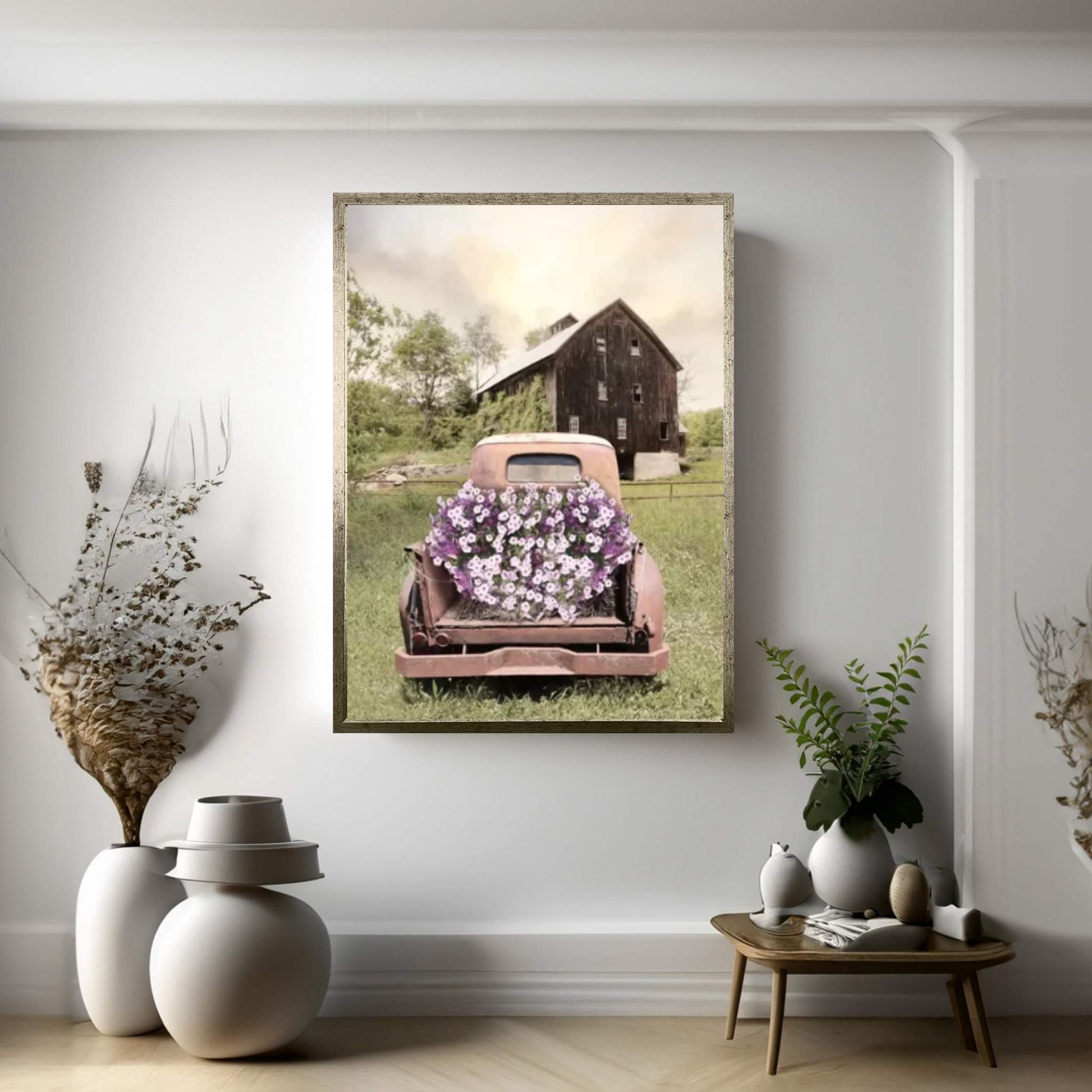 Petunia Truck Canvas Wall Art - Y Canvas