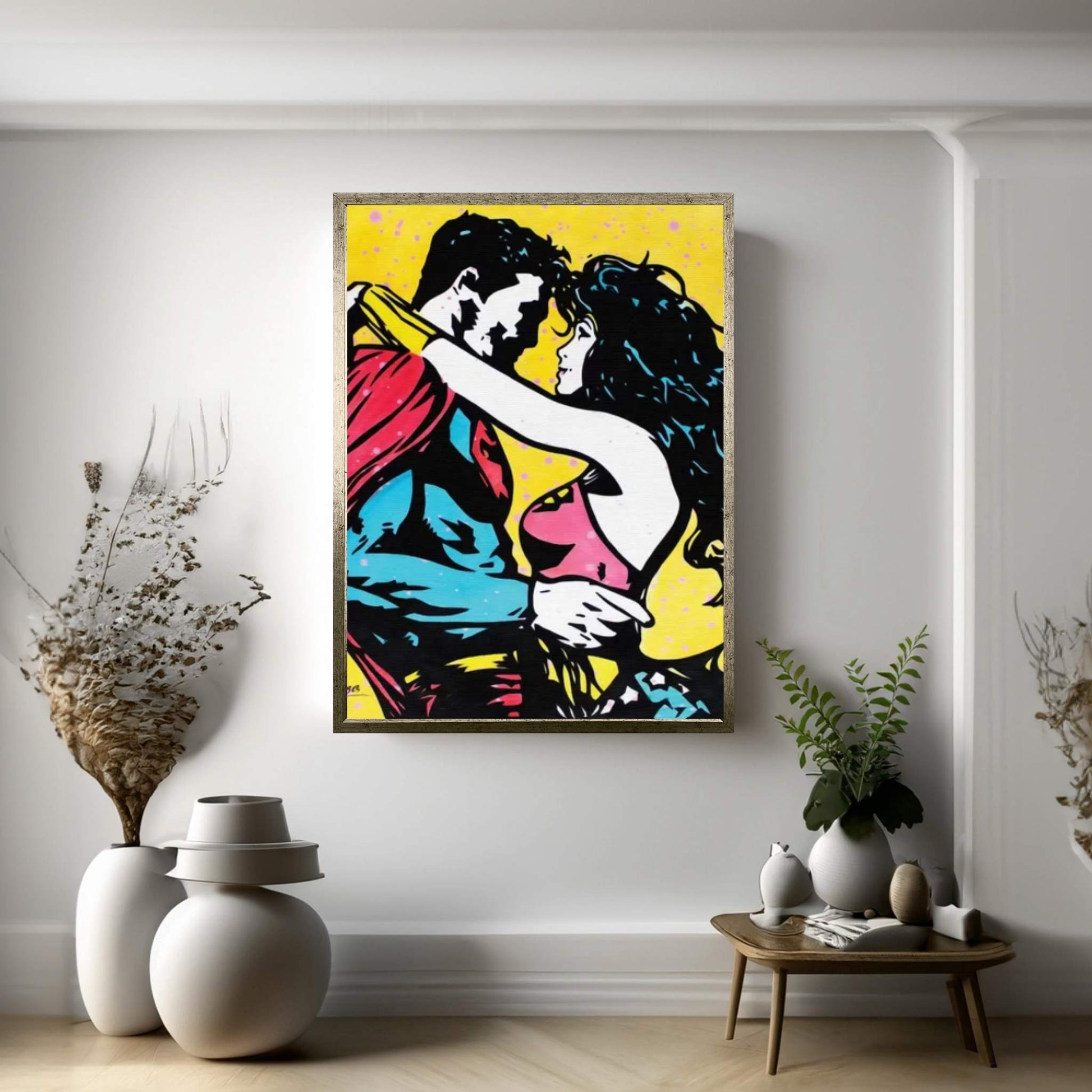 When A Superman Loves A Wonder Woman Canvas Wall Art - Y Canvas