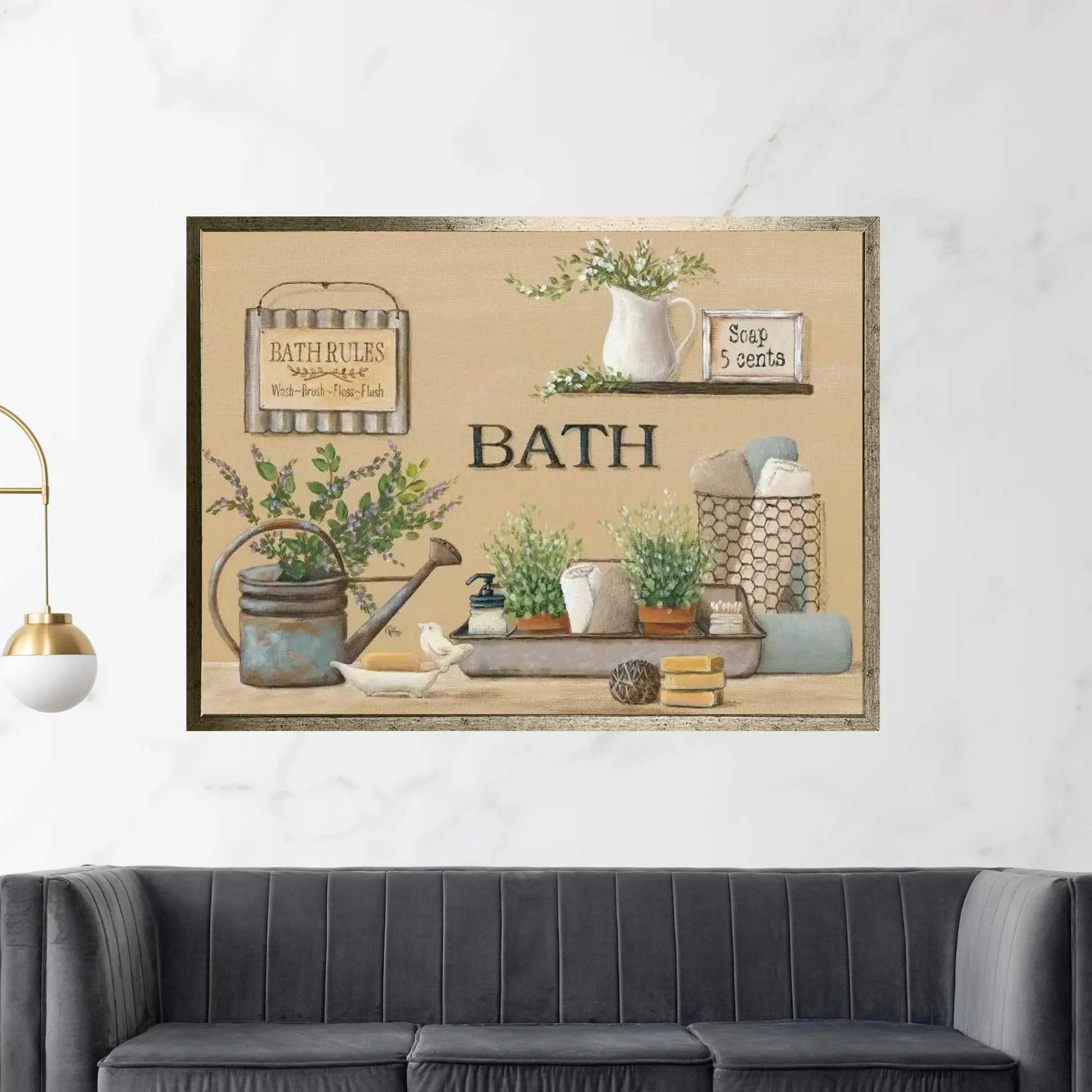 Farmhouse Bath II Canvas Wall Art - Y Canvas