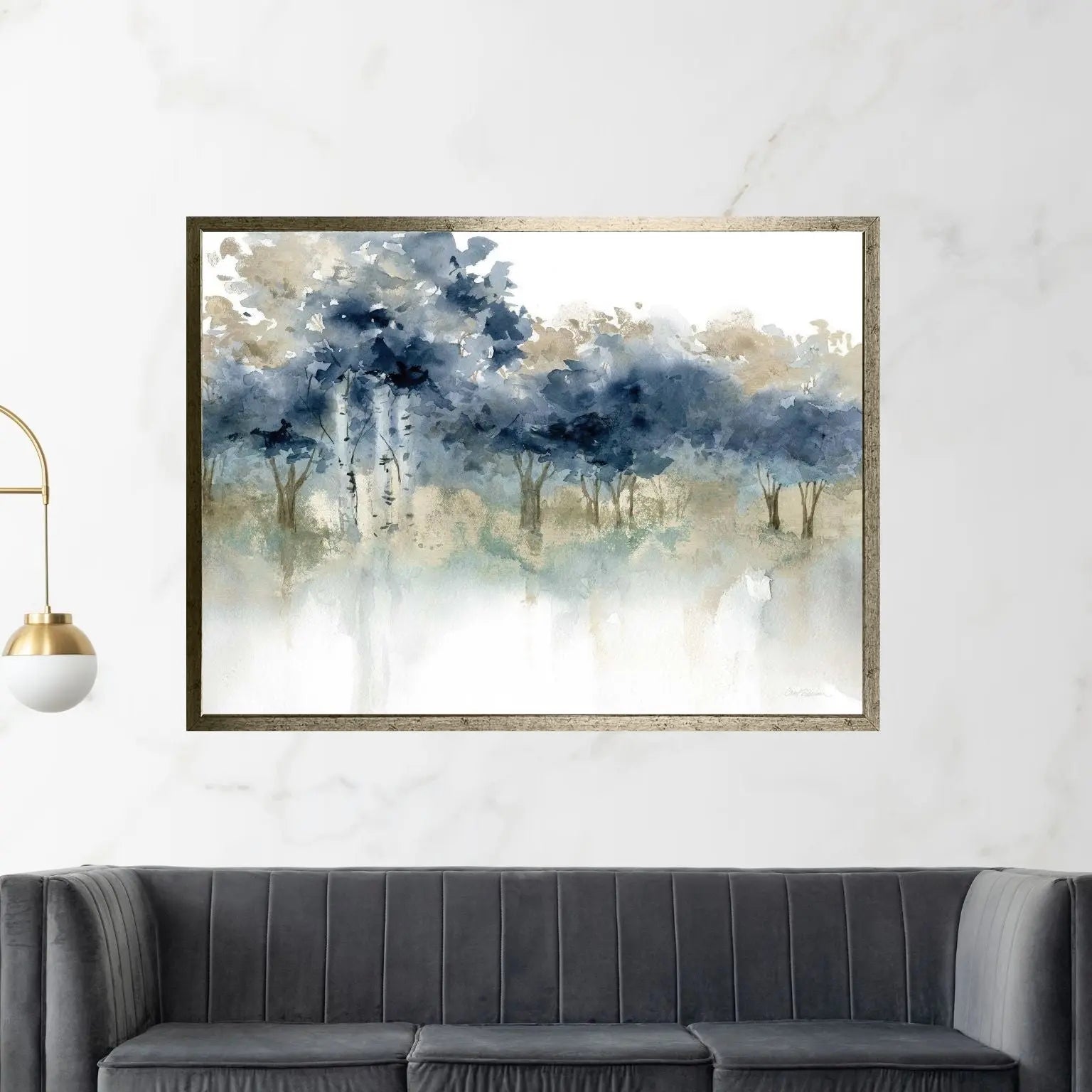 Water's Edge Abstract Canvas Wall Art - Y Canvas