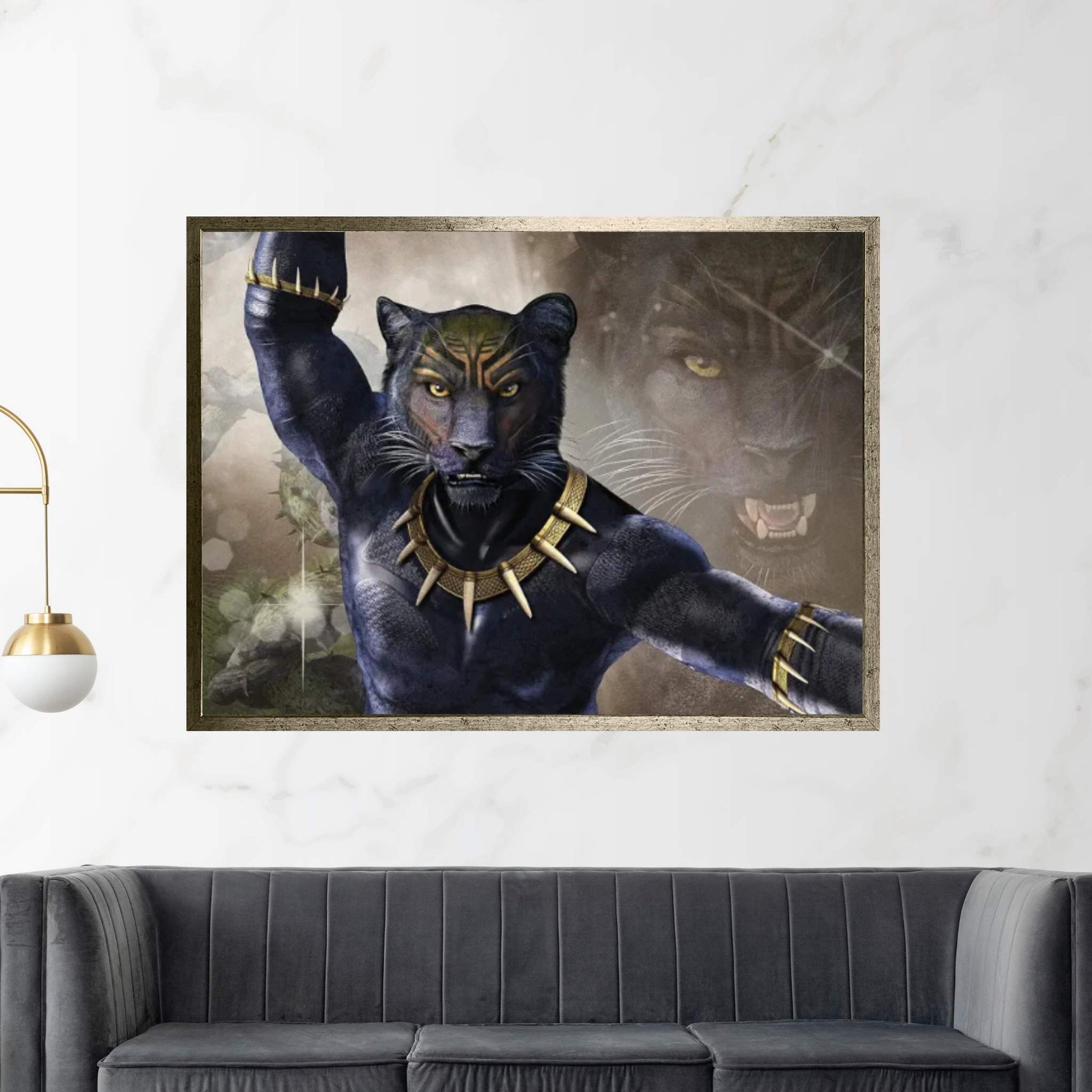 Black Panther Tribute Canvas Wall Art - Y Canvas