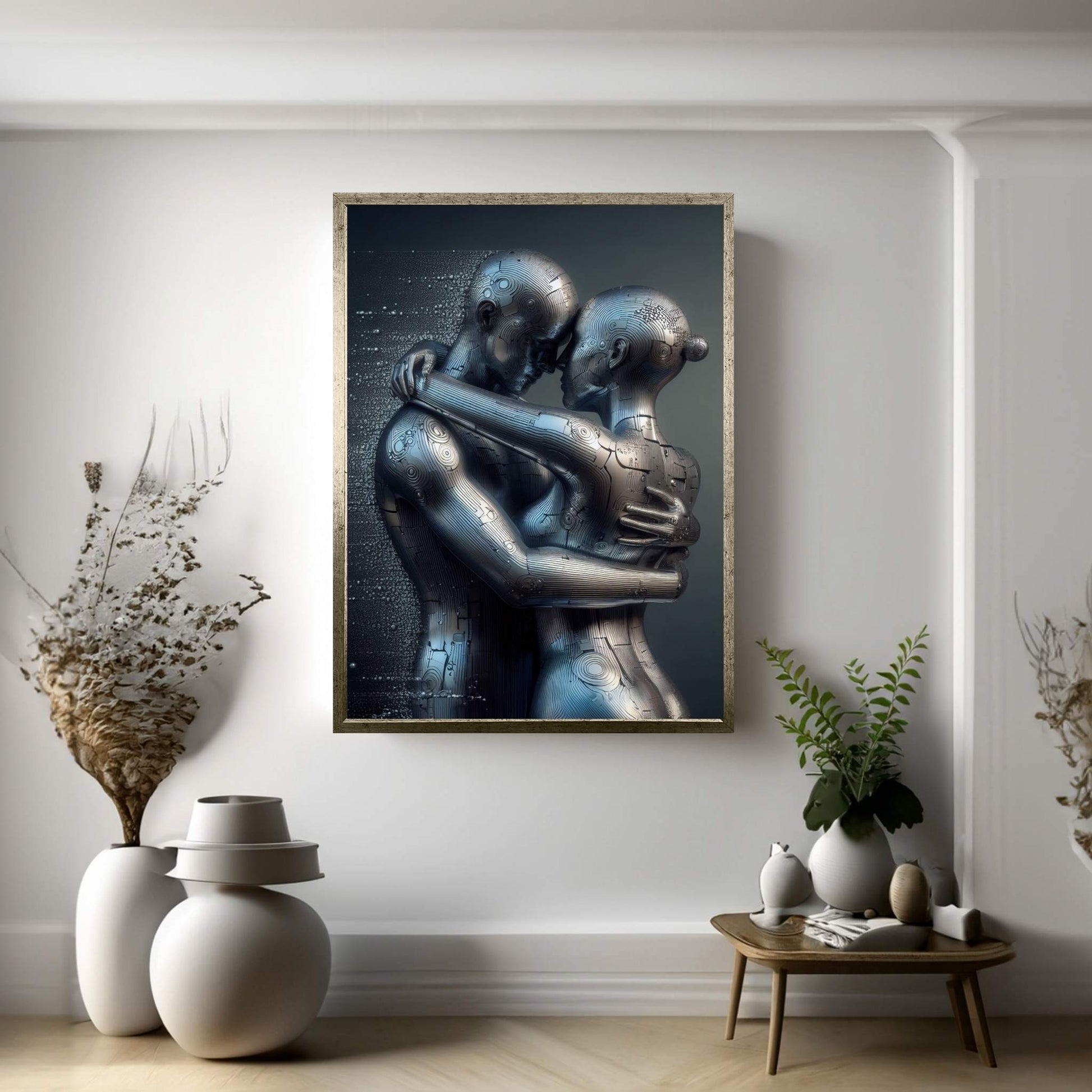 Metalic Love Couple Canvas Wall Art - Y Canvas