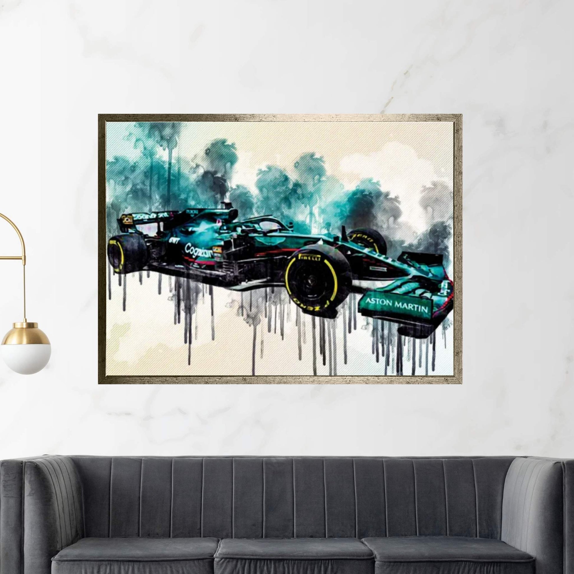 Aston Martin Amr21 2021 Front View Exterior Formula Canvas Wall Art - Y Canvas